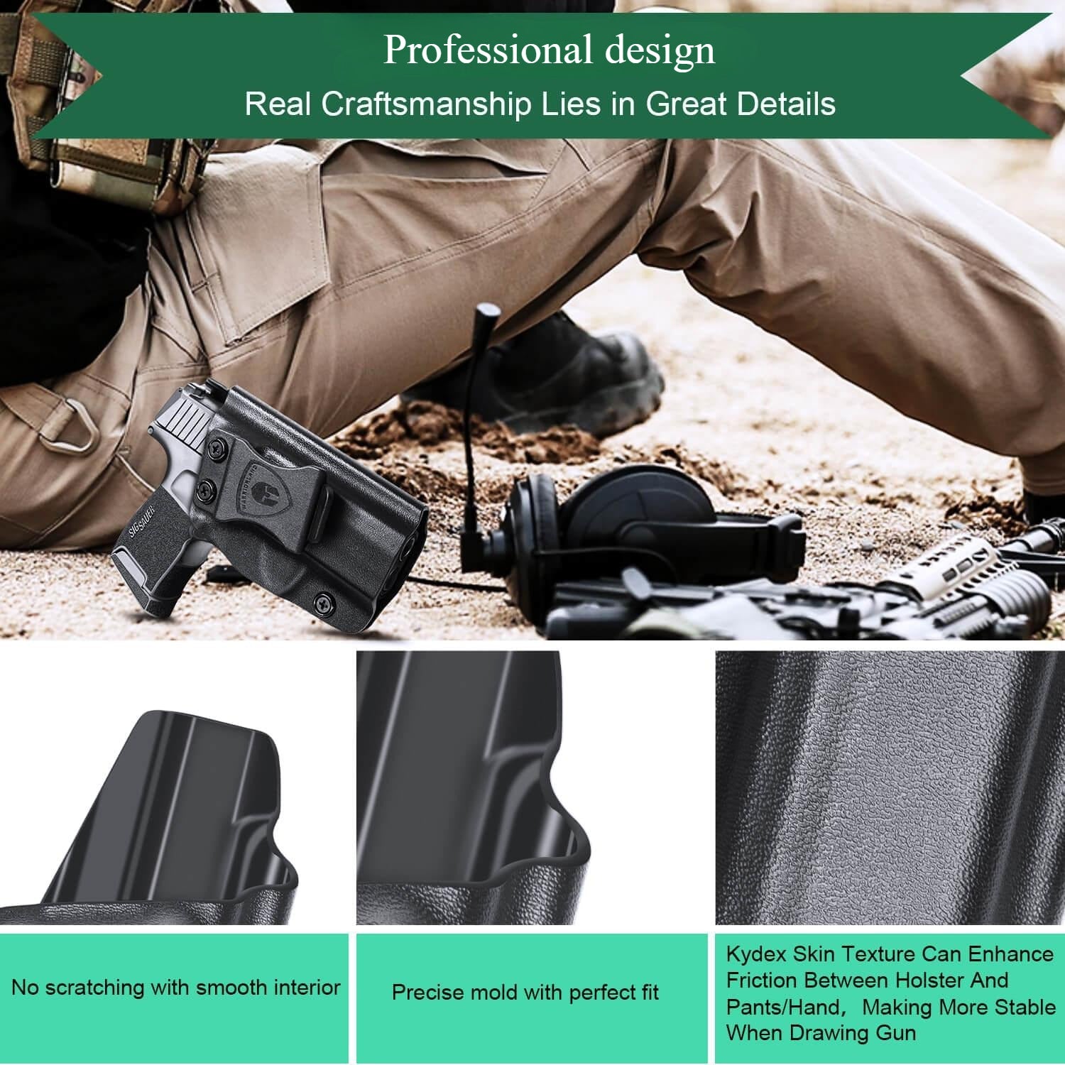 IWB Kydex Holster for Sig Sauer P365 SAS P365X 9mm Pistol Right/ Left Handed | WARRIORLAND WARRIORLAND