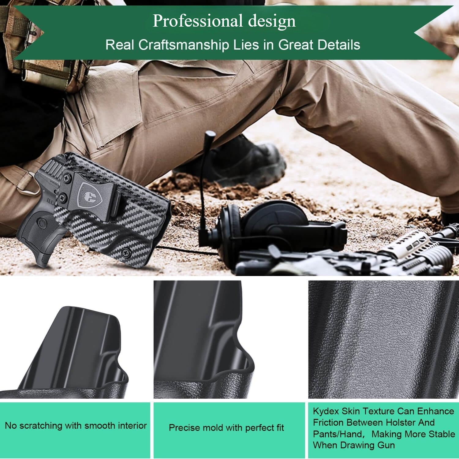 Carbon Fiber Kydex Ruger LC9 LC9S EC9S LC380 Holster IWB | WARRIORLAND WARRIORLAND
