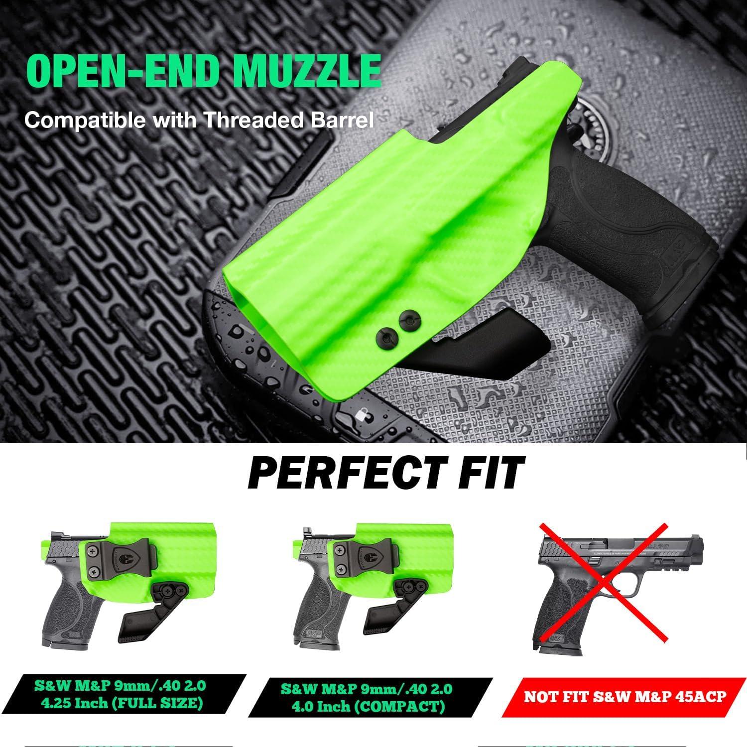 Smith & Wesson M&P 9mm/.40 M2.0 4" / 4.25" IWB Carbon Fiber Kydex Holster, Right Hand | WARRIORLAND WARRIORLAND