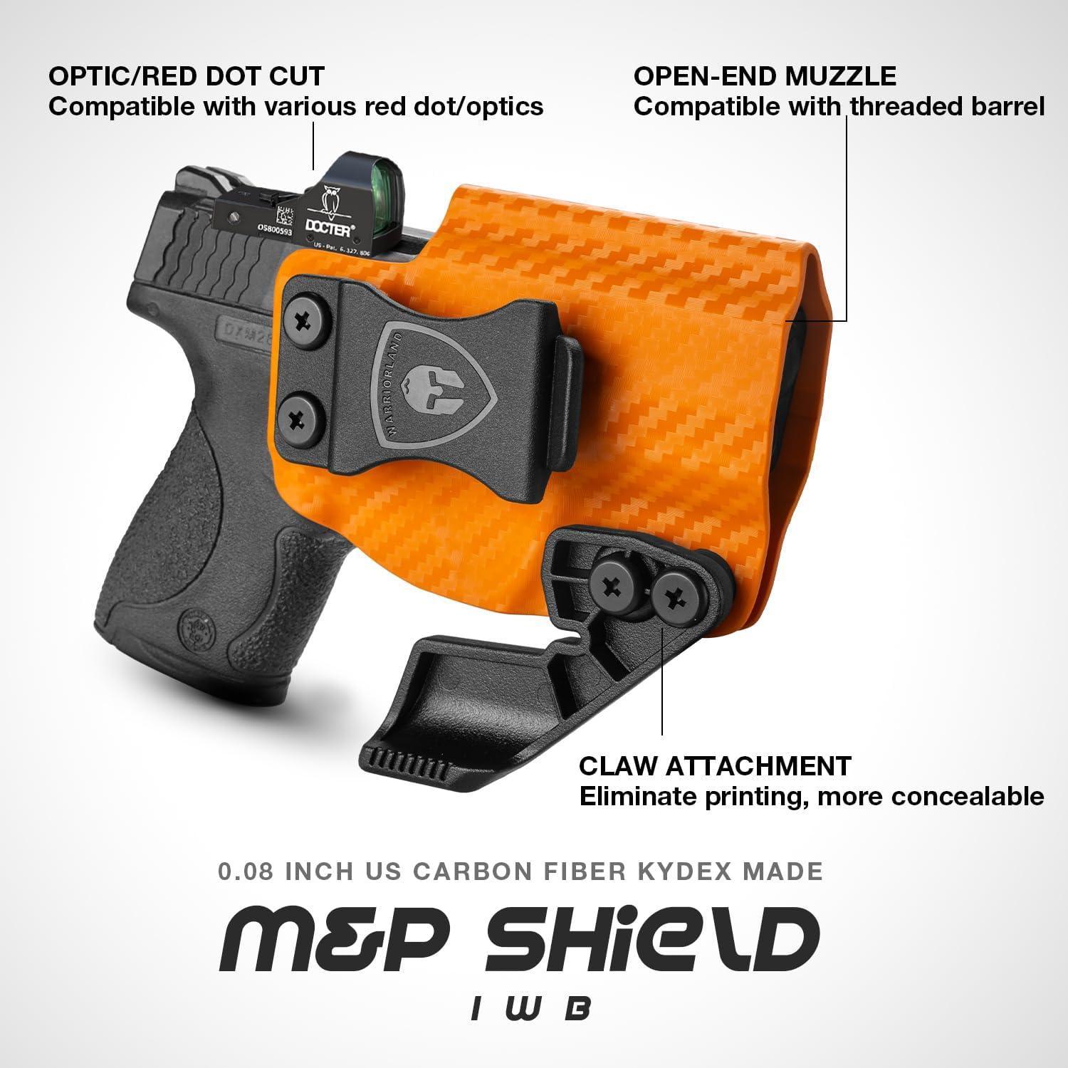 Smith & Wesson M&P Shield 9mm/.40 M2.0 / M1.0 3.1’’ Barrel Pistol IWB Carbon Fiber Kydex Holster, Right Hand | WARRIORLAND WARRIORLAND