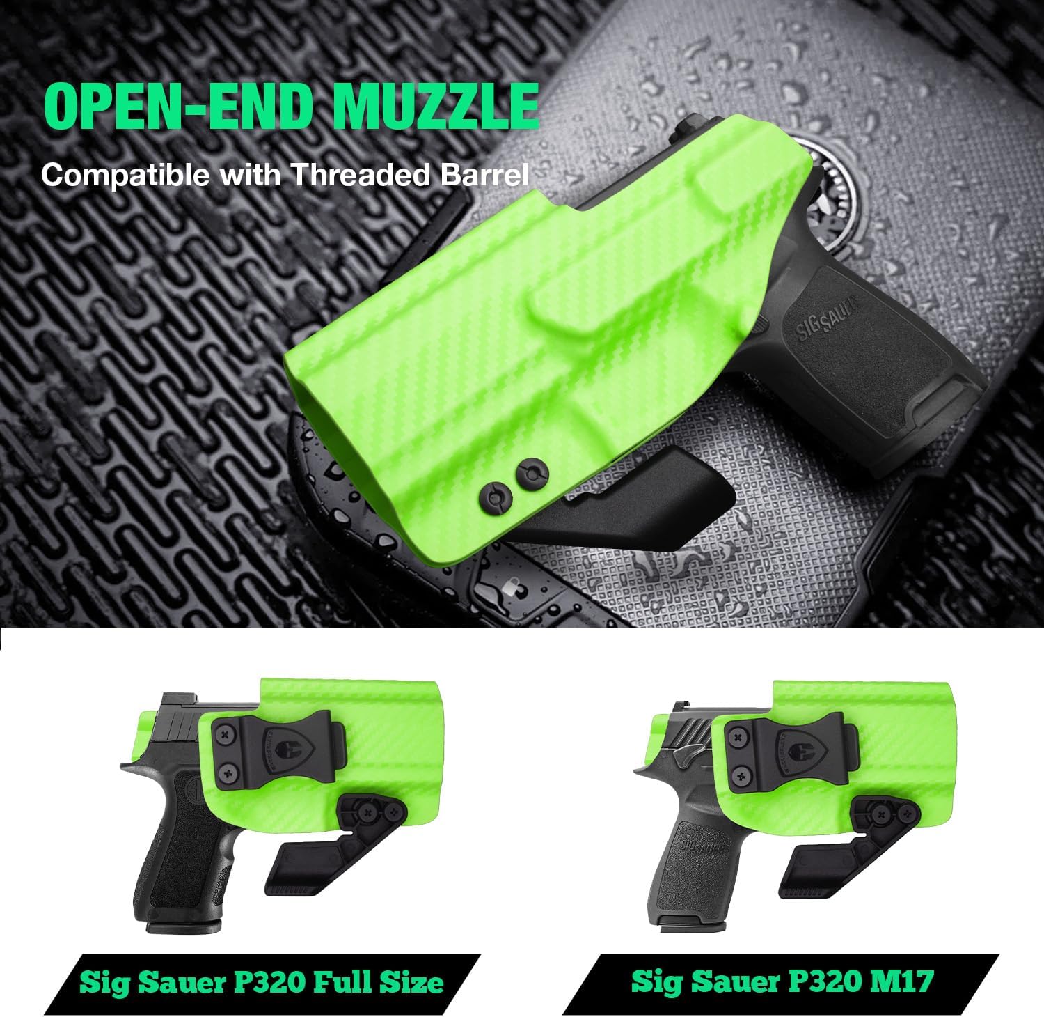 Sig Sauer P320 Full Size / P320 M17, Colorful Carbon Fiber IWB Holster, Right Hand | Warriorland WARRIORLAND