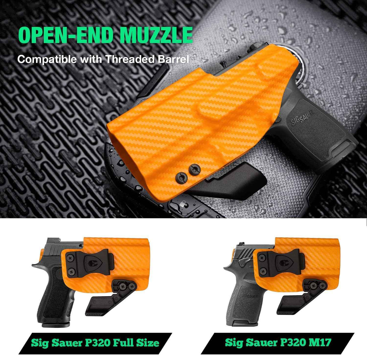 Sig Sauer P320 Full Size / P320 M17, Colorful Carbon Fiber IWB Holster, Right Hand | Warriorland