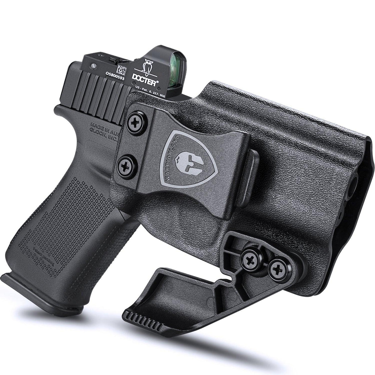 Glock 43X MOS IWB Kydex Holster with Claw, Also Fit 43/43x Red Dot Optics Ready Holster, Appendix Concealment Carry for Fat Guys, Right Hand | WARRIORLAND WARRIORLAND