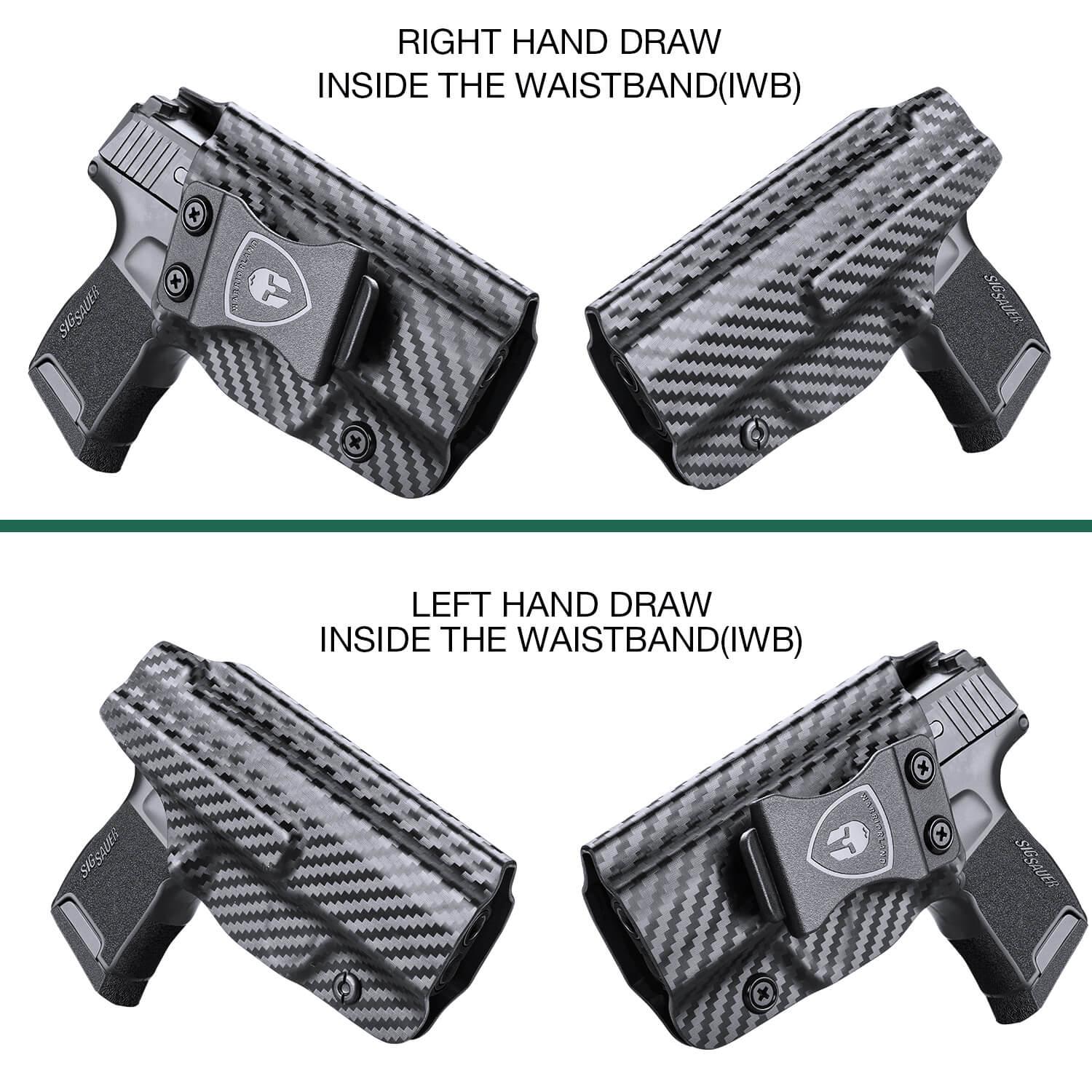 Sig Sauer P365XL IWB Kydex Holser, Carbon Fiber Texture, Inside the Waist Band, Right Hand | WARRIORLAND WARRIORLAND