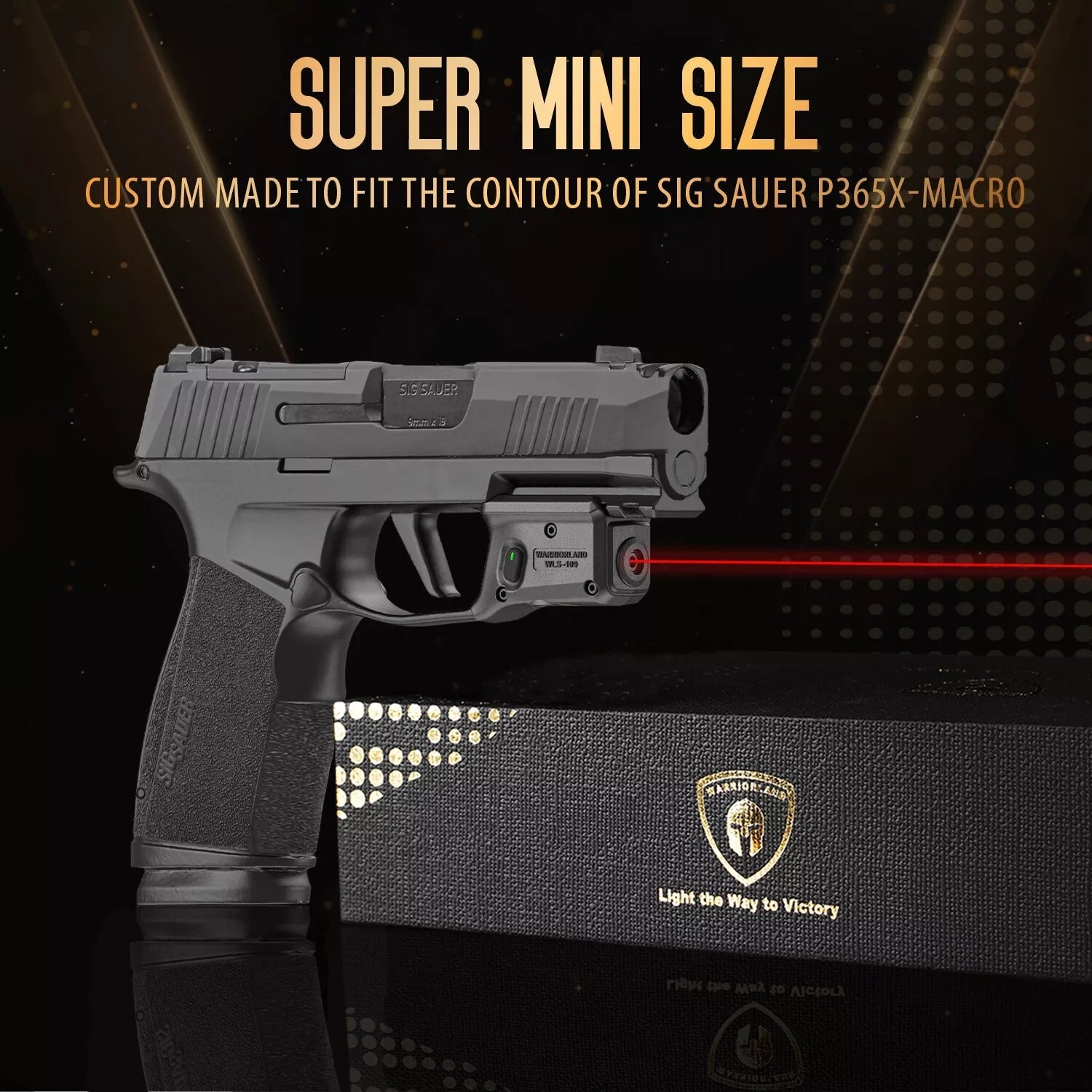WARRIORLAND Red Laser Sight Fit P365X-Macro with Kydex Holster, First Red Beam Sight with Power Indicator P365 X Macro Laser with IWB Holster Right Hand, WLS- 109 w/ P365X Macro Holster WARRIORLAND