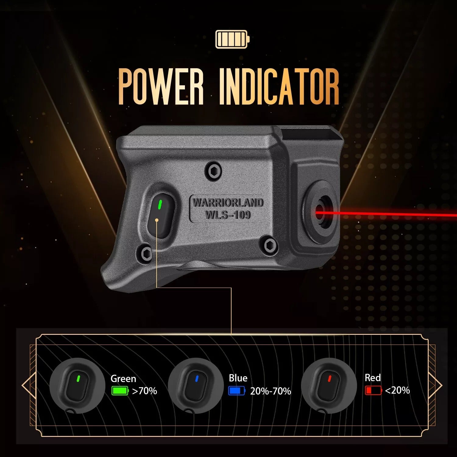 WARRIORLAND Red Laser Sight Fit P365X-Macro with Kydex Holster, First Red Beam Sight with Power Indicator P365 X Macro Laser with IWB Holster Right Hand, WLS- 109 w/ P365X Macro Holster WARRIORLAND