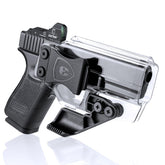 Clear Polymer IWB Holsters with Claw Glock 17/19/26/G34 Gen3-5、Glock 17/19 Gen 4-5 MOS、Glock G26/G34Gen5 MOS ,G23/G34Gen5 MOS G23/G32 Gen3-4 G19X  G44  G45  G45 MOS Red Dot Optics Cut Appendix Concealment Carry Trigger Guard | WARRIORLAND WARRIORLAND