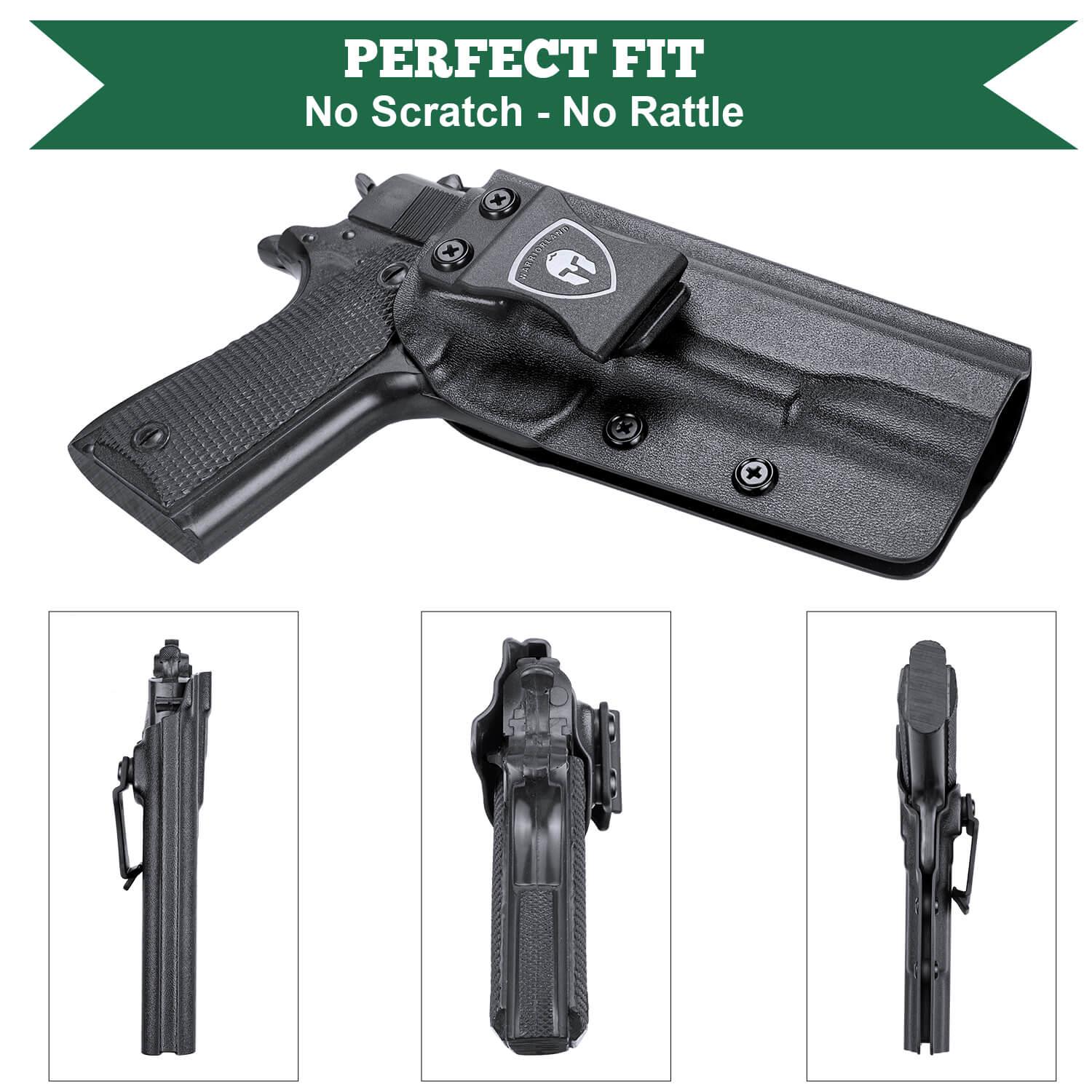 IWB Kydex Holster for 1911 .45 ACP Pistol No Rail Concealed Carry Right/ Left Handed | WARRIORLAND WARRIORLAND
