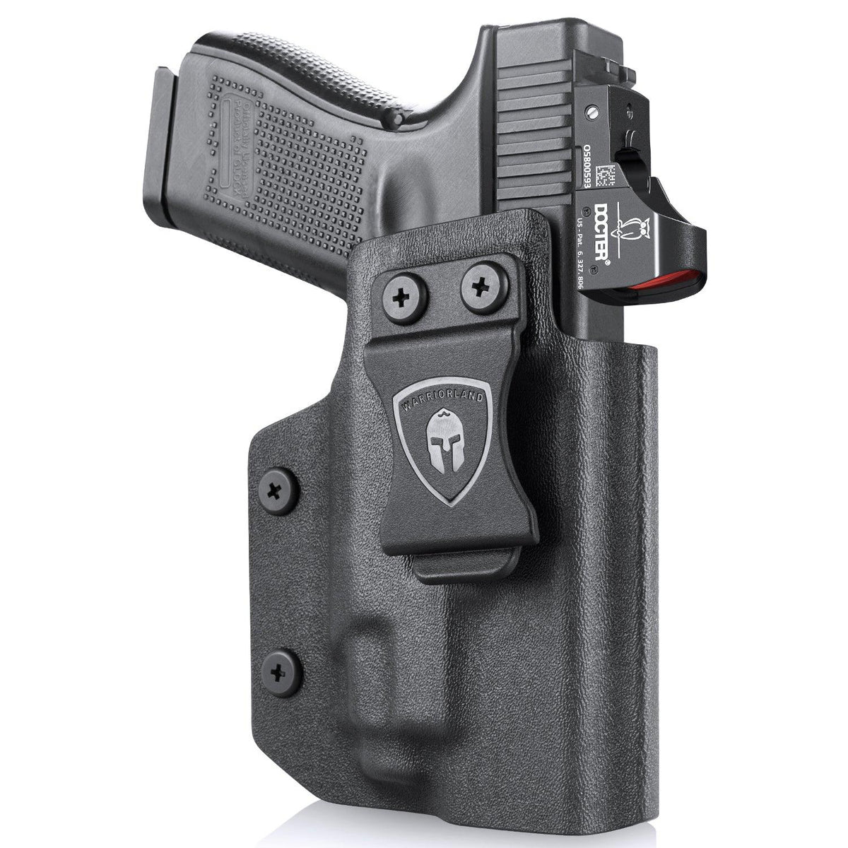 Glock 19 TLR8/TLR8A Holster IWB Kydex Holster Optic Cut Fit: Glock 17 19 19X 44 45 Gen 3-5 & Glock 23 32 Gen 3-4 TLR-8/TLR-8A, Inside Waistband Conceal Carry, Adj Retention, Right Hand | WARRIORLAND WARRIORLAND