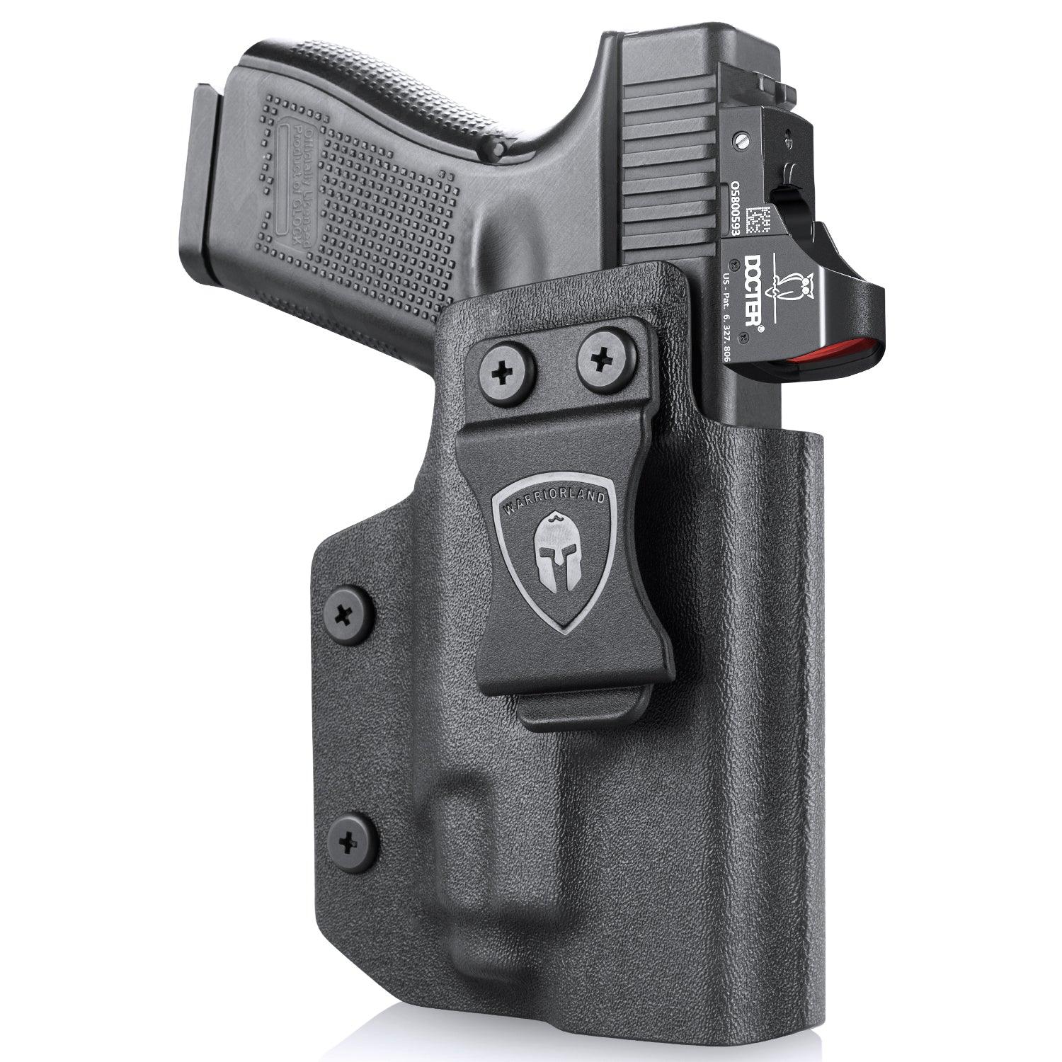 Glock 19 TLR8/TLR8A Holster IWB Kydex Holster Optic Cut Fit: Glock 17 19 19X 44 45 Gen 3-5 & Glock 23 32 Gen 3-4 TLR-8/TLR-8A, Inside Waistband Conceal Carry, Adj Retention, Right Hand | WARRIORLAND WARRIORLAND