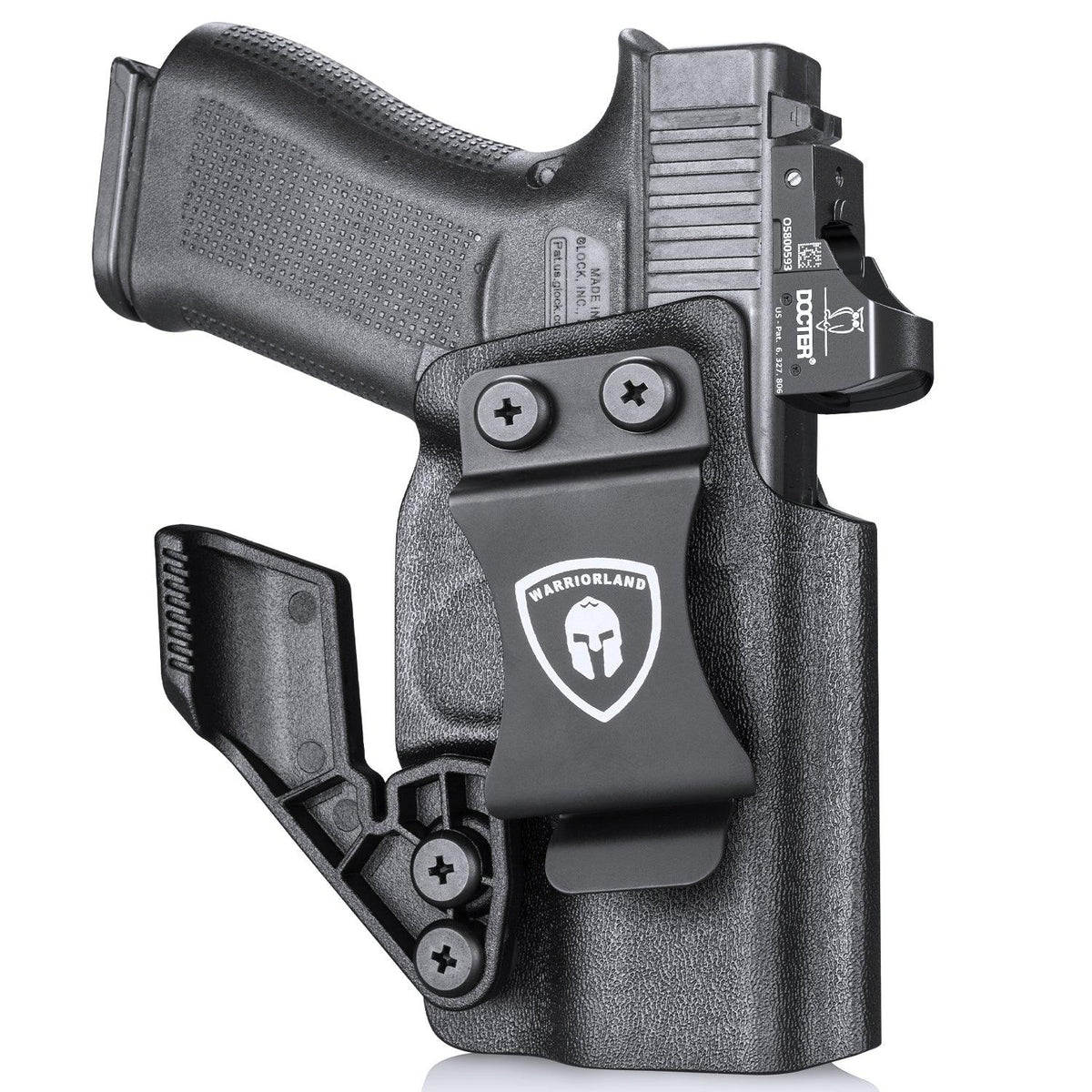 1.75 Inch Metal Clip IWB Kydex Holsters with Claw for Glock 43/43X  Red Dot Sight Optics Cut Trigger Guard Holster for big fat guys | Right Hand WARRIORLAND