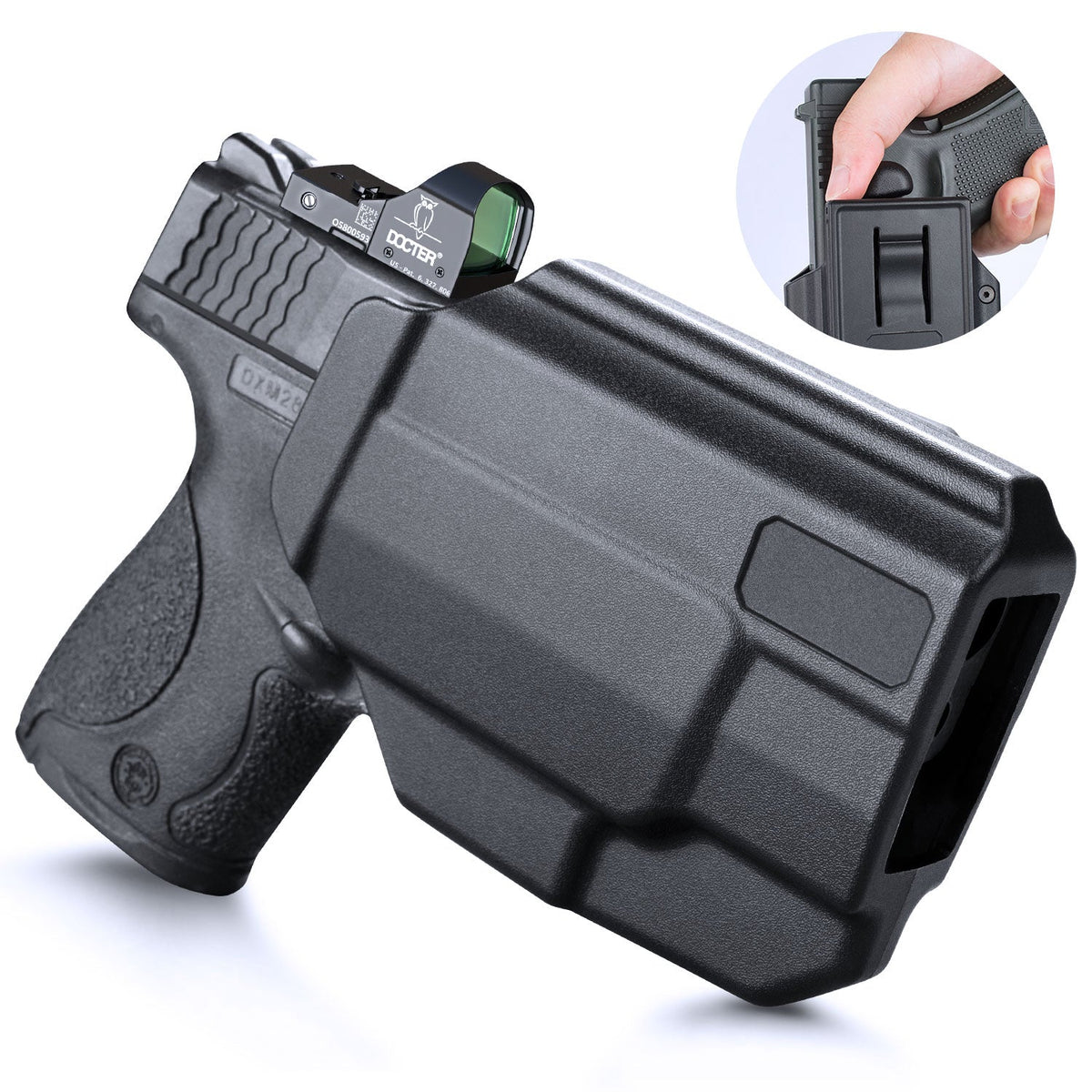 Level II Retention Thumb Release OWB Holster M&P 9 SHIELD M2.0 INTEGRATED CRIMSON TRACE RED/GREEN LASER NTS-Incompatible with any Laser/Light WARRIORLAND
