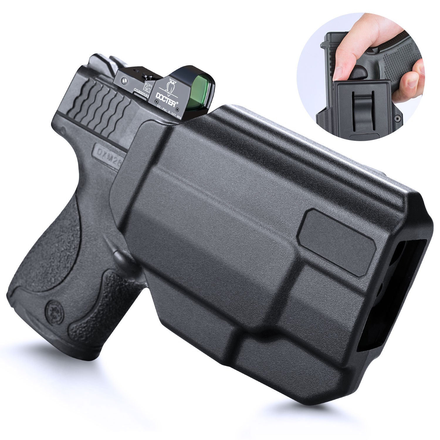 Level II Retention Thumb Release OWB Holster M&P 9 SHIELD M2.0 INTEGRATED CRIMSON TRACE RED/GREEN LASER NTS-Incompatible with any Laser/Light WARRIORLAND