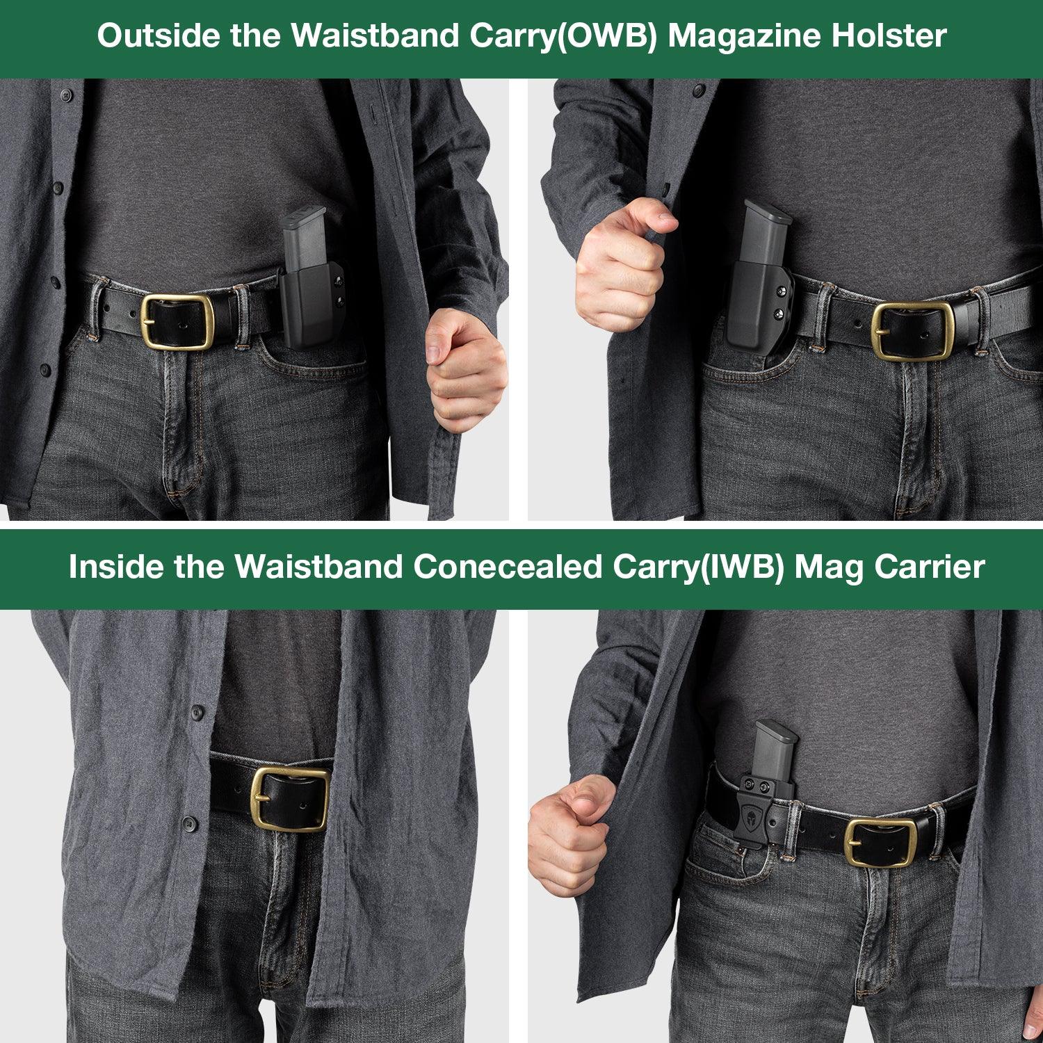 Kydex 9mm .40 .45ACP Universal Mag Carrier IWB OWB Magazine Holster Single Double Stack | WARRIORLAND WARRIORLAND