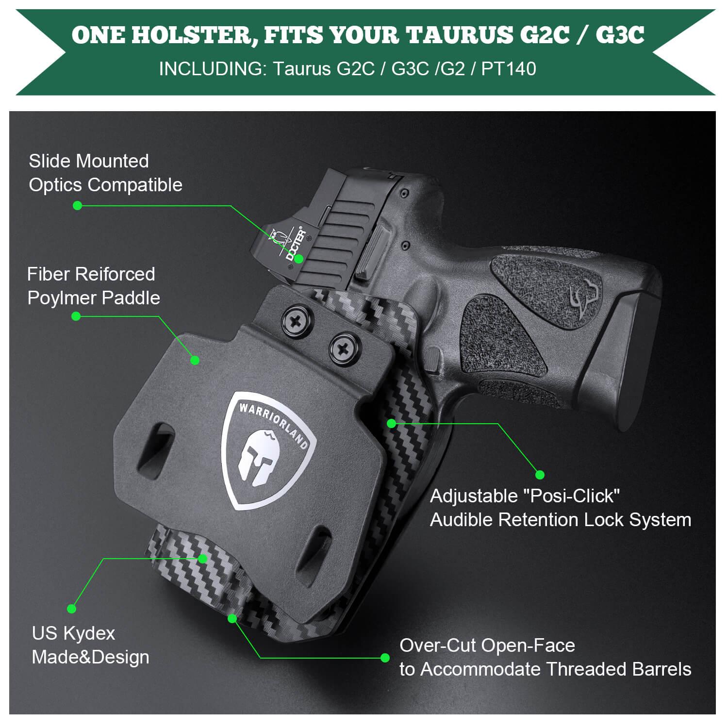 Carbon Fiber Kydex OWB Paddle Open Carry Holster for Taurus G2C G3C Millennium G2 PT111 PT140 WARRIORLAND