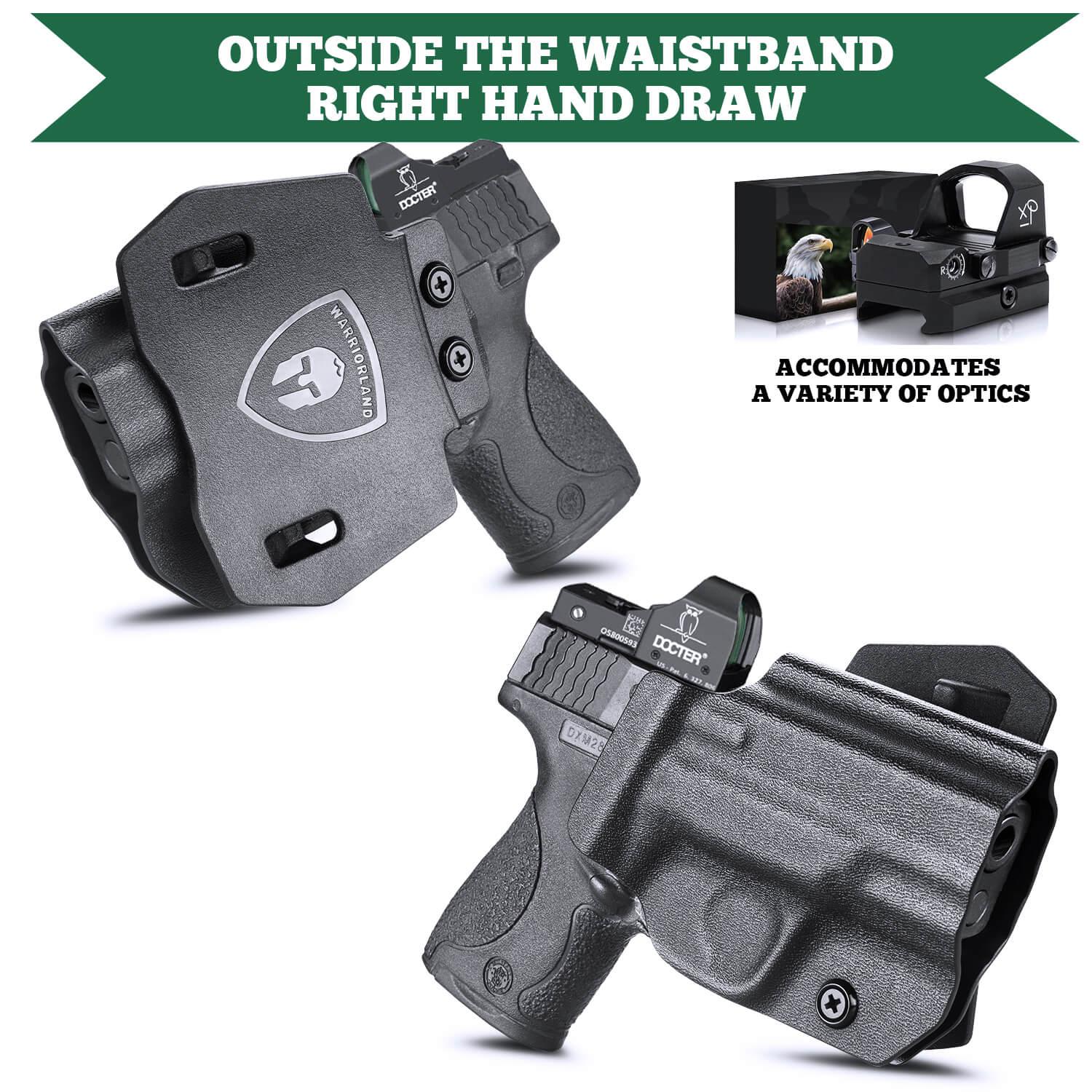 Kydex OWB Open Carry Paddle Holster Smith & Wesson S&W M&P Shield /M2.0 9mm/.40 Pistol WARRIORLAND
