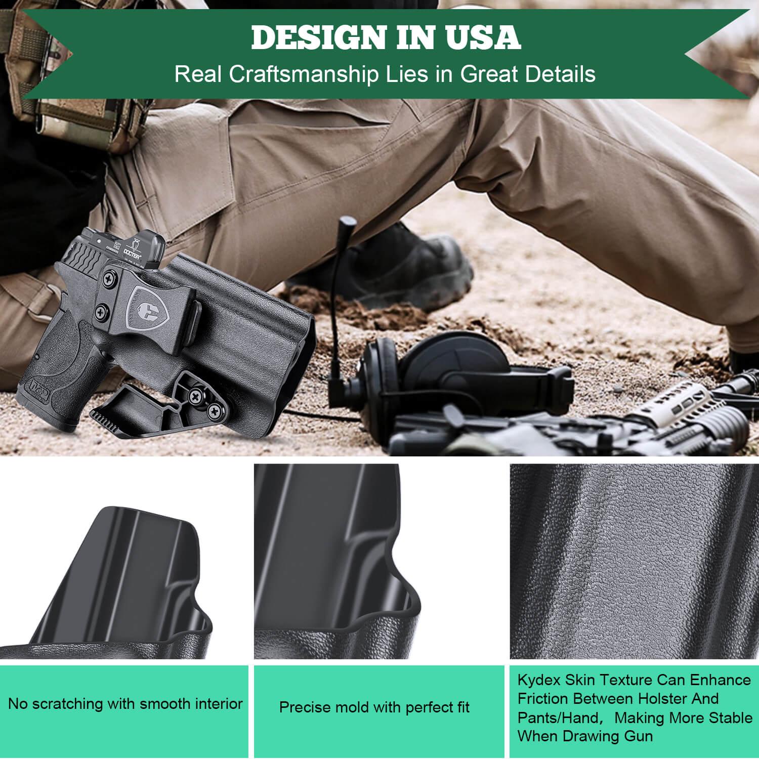 Smith & Wesson M&P Shield 9mm 380 EZ Kydex IWB Holster with Claw for Fat Guys | WARRIORLAND WARRIORLAND