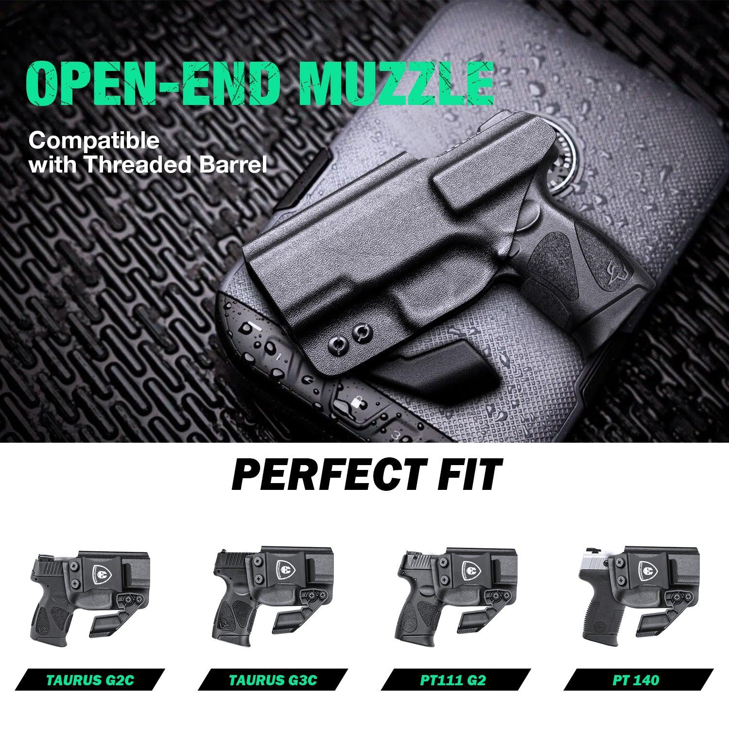 1.75 Inch Metal Clip IWB Kydex Holsters with Optics Ready & Claw for Taurus G2C Taurus G3C Taurus G3C TORO Taurus G3 Taurus PT111 Millennium G2 Taurus PT140 Millennium G2 | Right Hand WARRIORLAND