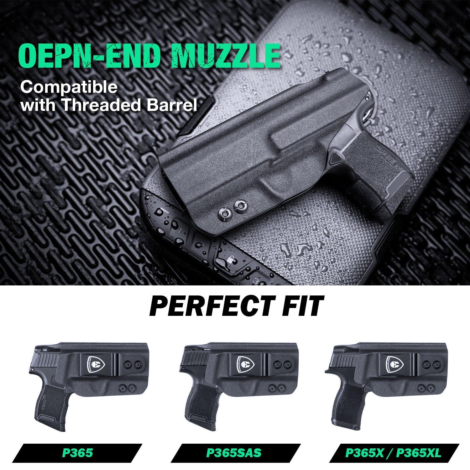 IWB Kydex Holster for Sig Sauer P365 SAS P365X P365XL 9mm Pistol Adjustable Ride Height Metal Belt Clip | WARRIORLAND WARRIORLAND