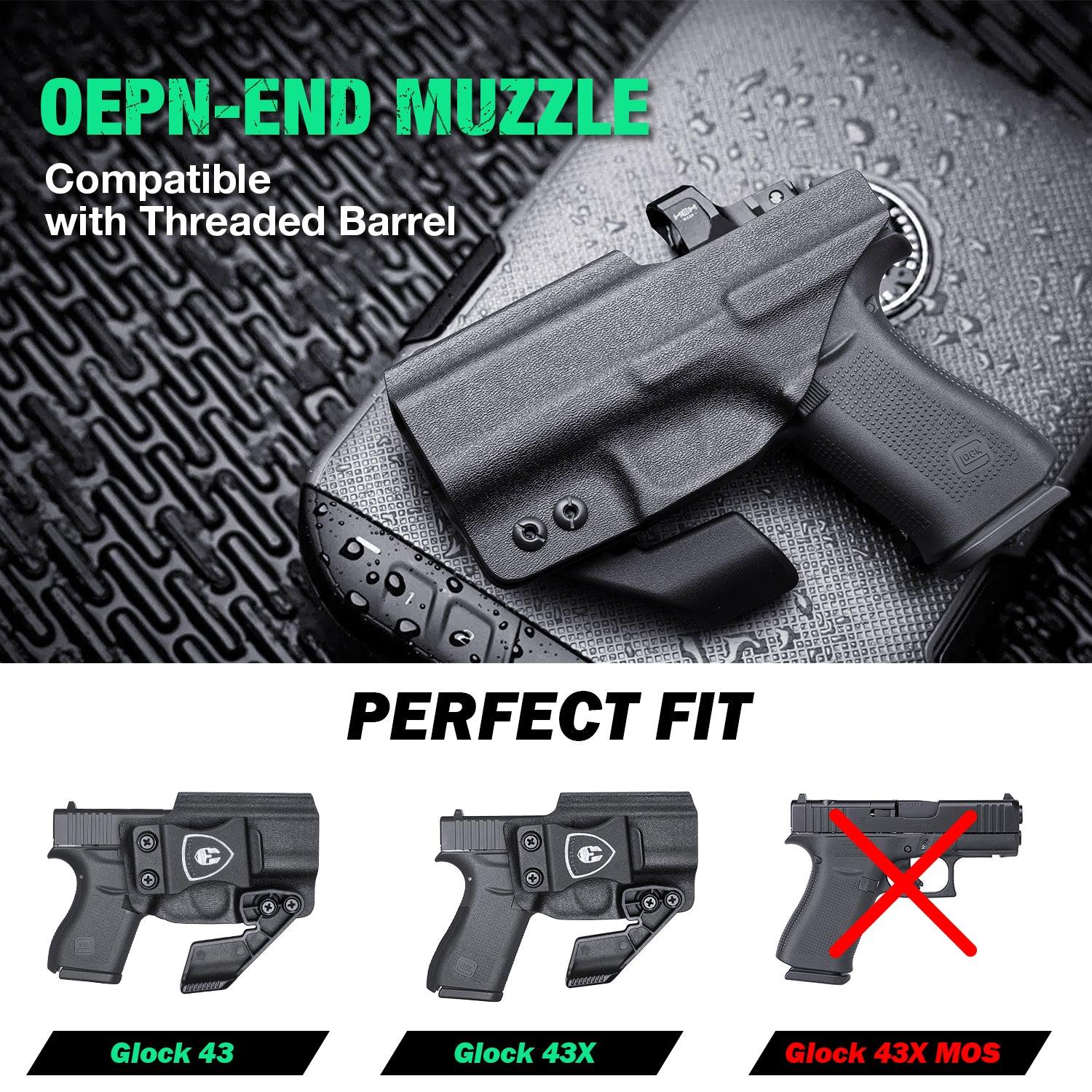 Glock 43 43x IWB Kydex Holster with Claw Red Dot Optics Cut Appendix Concealment Carry Trigger Guard Holsters for Fat Guys | WARRIORLAND WARRIORLAND