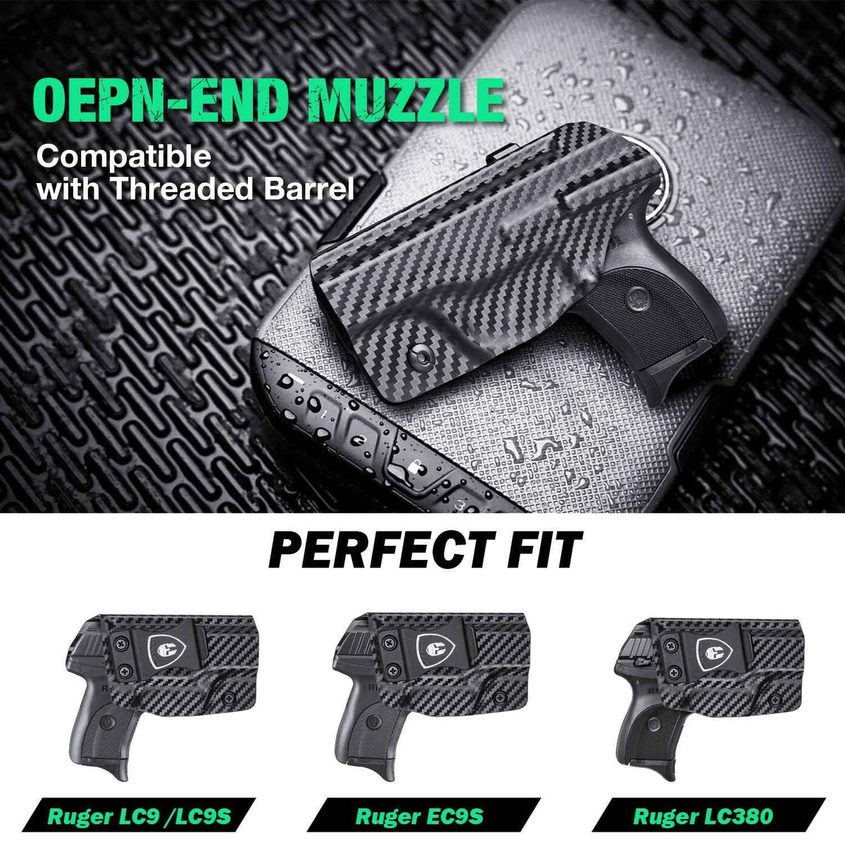 Carbon Fiber Kydex Ruger LC9 LC9S EC9S LC380 Holster IWB | WARRIORLAND