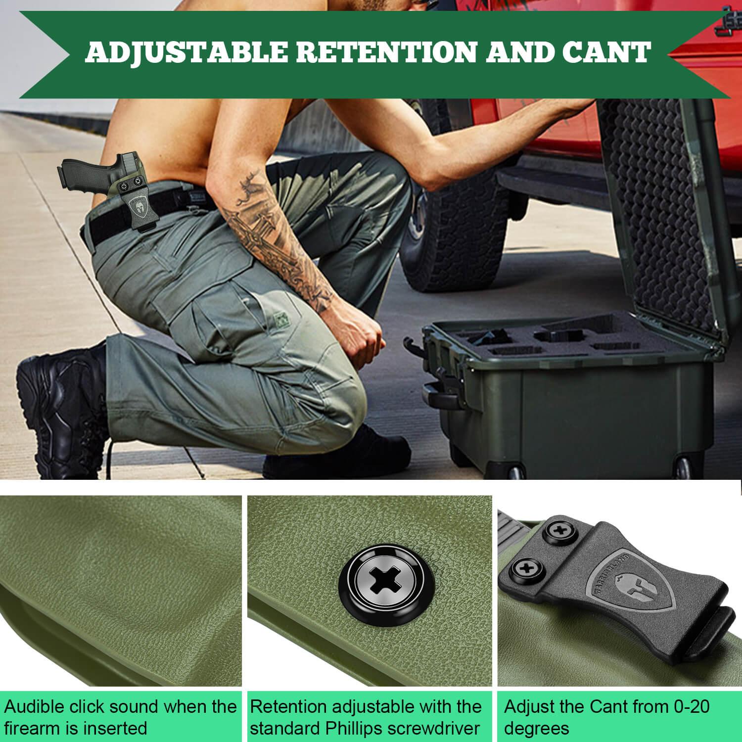 Kydex IWB Holster Glock 43 43X Army Green Concealed Carry Right/ Left Handed | WARRIORLAND WARRIORLAND