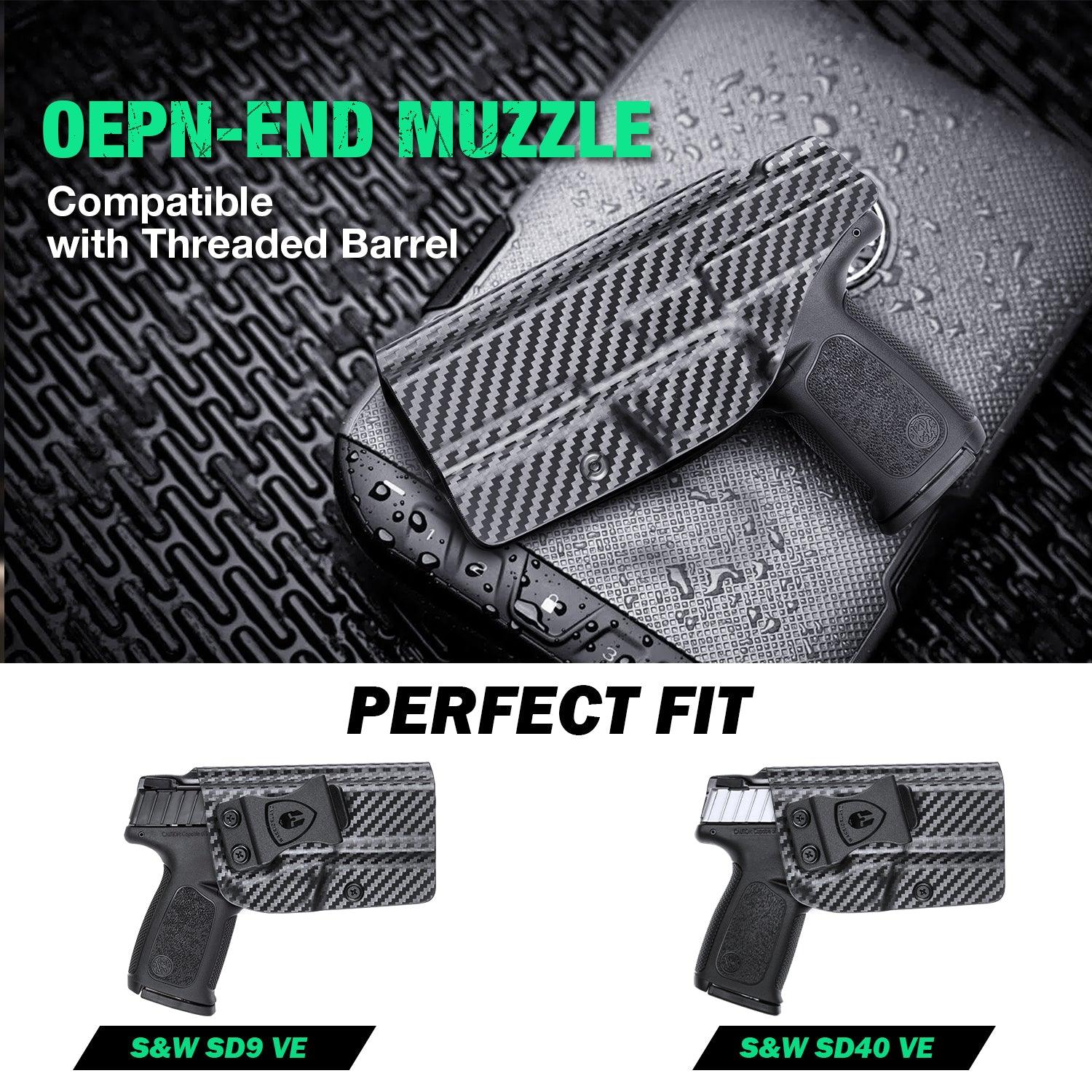 Carbon Fiber Kydex Smith & Wesson SD9 SD40 VE IWB Concealed Carry Holster | WARRIORLAND WARRIORLAND