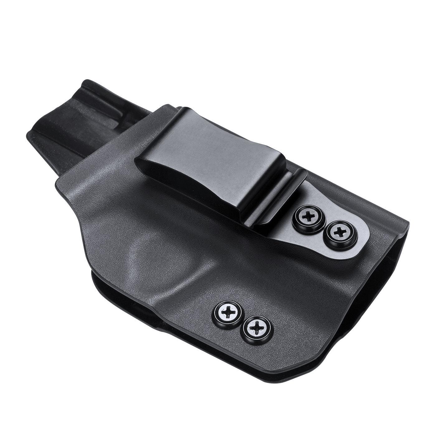 2 Pack 1.75 INCH BLACK OXIDE STEEL CLIP Belt Clip for IWB & OWB Sheath, Kydex Holster & Knife Sheath Belt Clip, Belt Clip for Holster, with Metal Washers/Screws/Slotted Binding Posts/Washers WARRIORLAND
