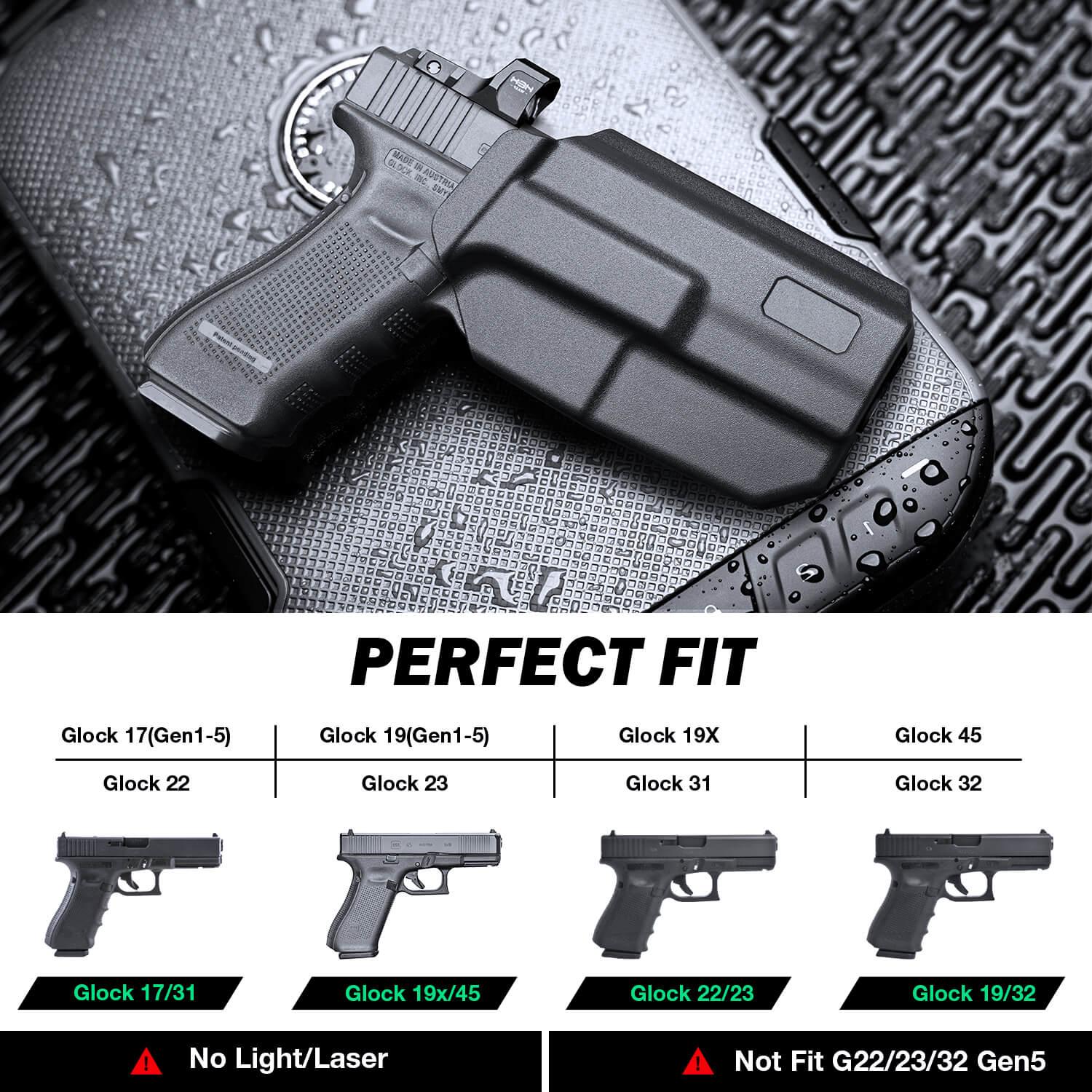 Level II Retention Thumb Release OWB Holster Glock 17 22 31 with Red Dot Optics Cut | WARRIORLAND WARRIORLAND
