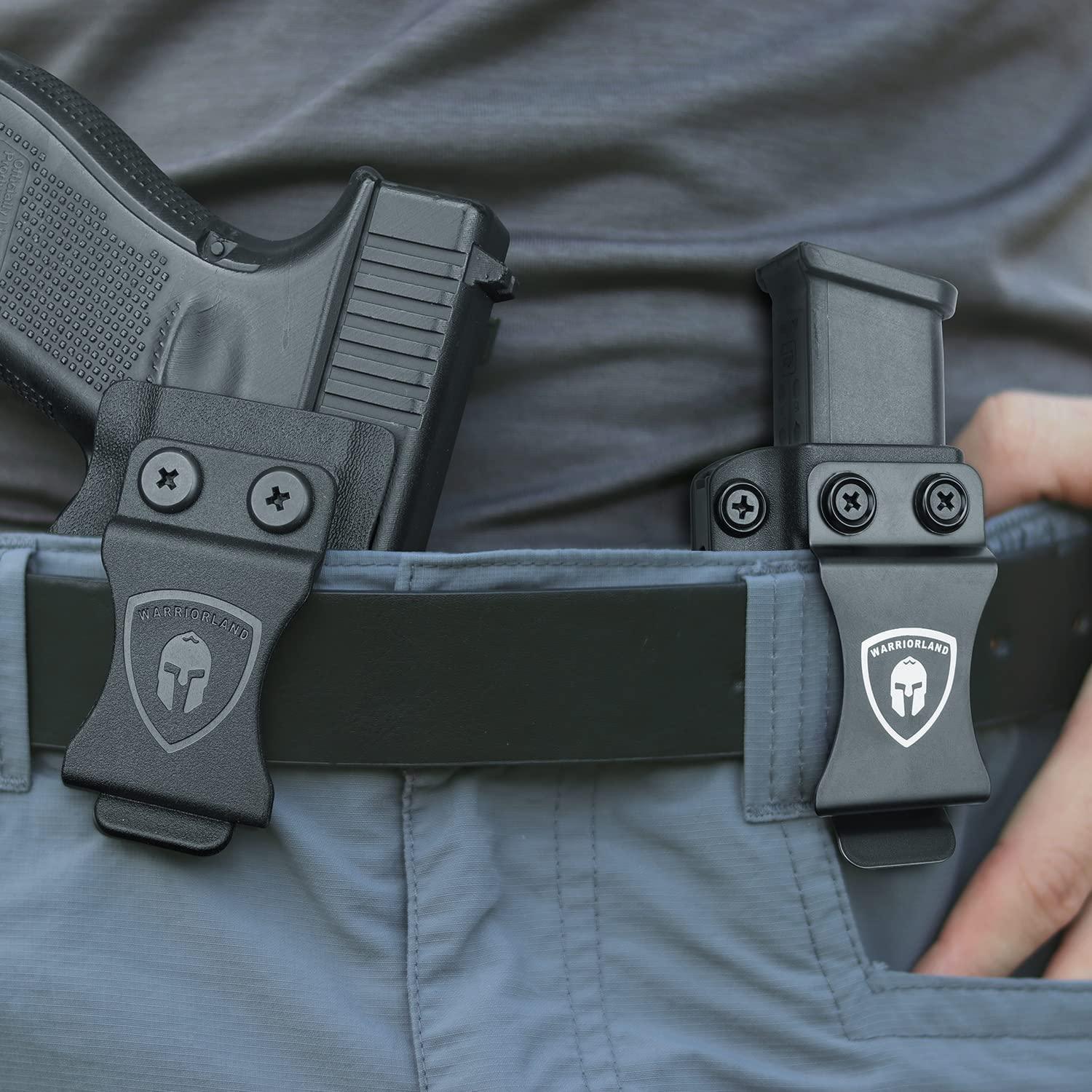 Universal Mag Carrier IWB OWB with 1.75 Inch Steel Clip 9mm/.40/.45ACP/.380 Single Double Stack WARRIORLAND