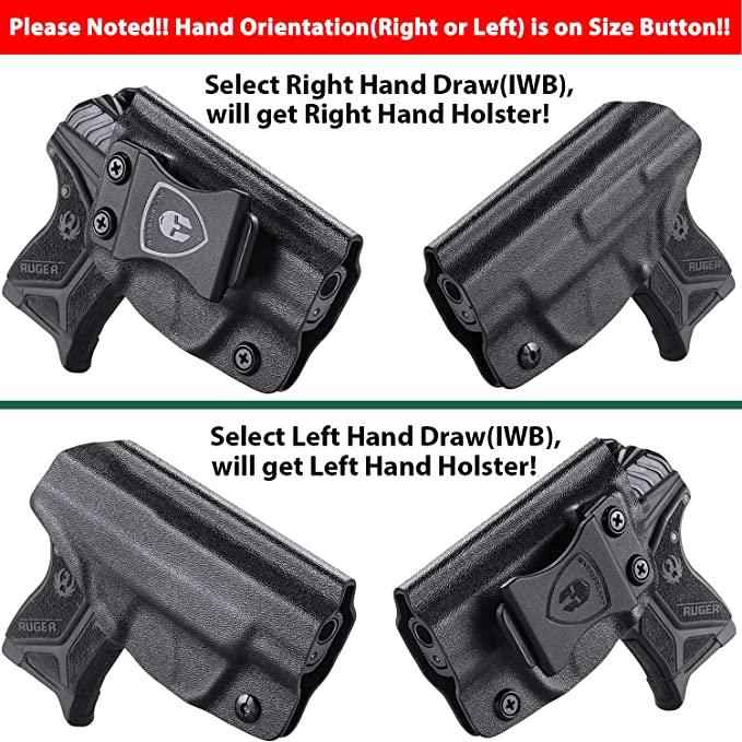 Ruger LCP 2 II .380 Pistol KYDEX IWB Holster Inside Waistband Appendix Carry Trigger Guard Right/ Left Handed | WARRIORLAND