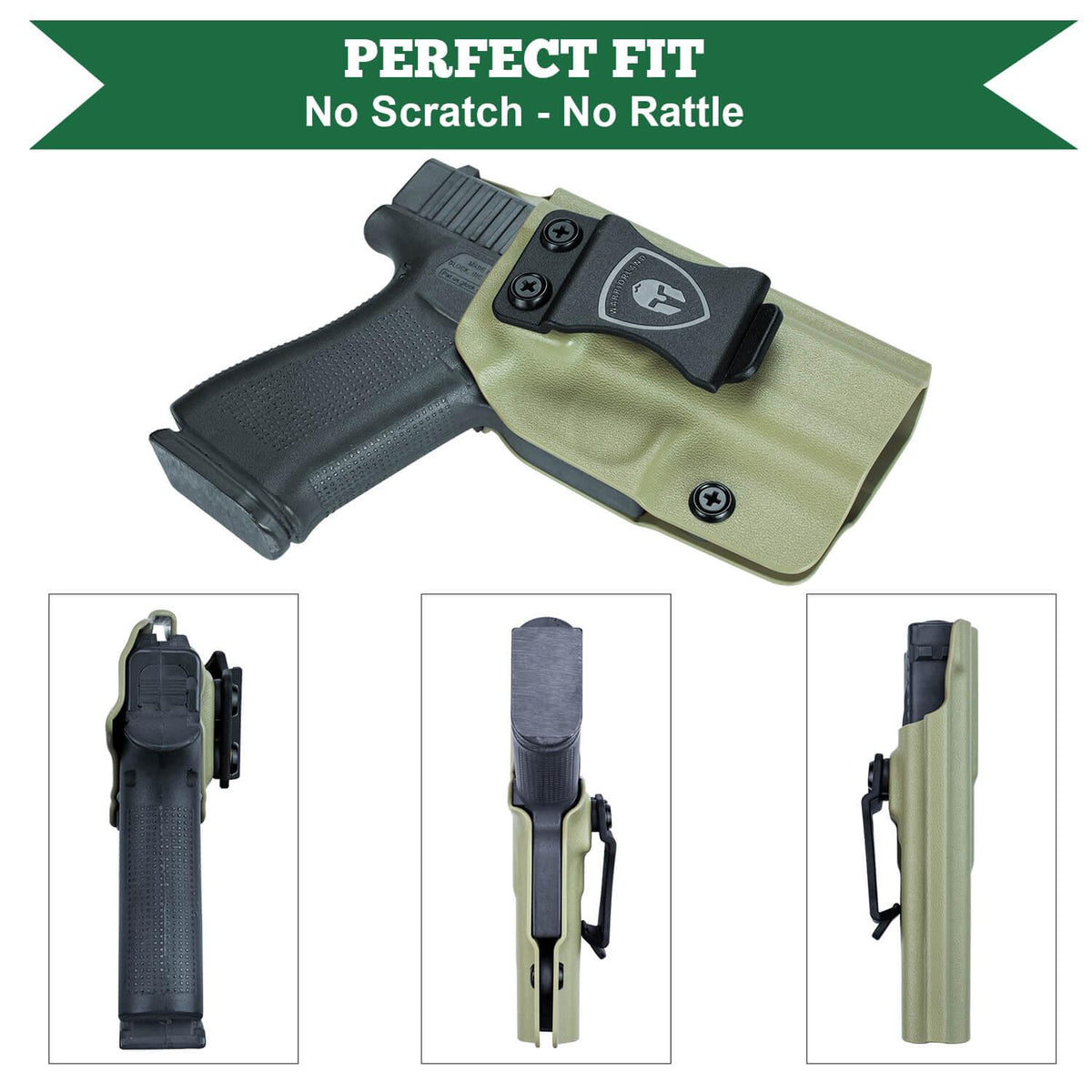 Kydex IWB Holster Glock 43 43X Army Green Concealed Carry Right/ Left Handed | WARRIORLAND WARRIORLAND