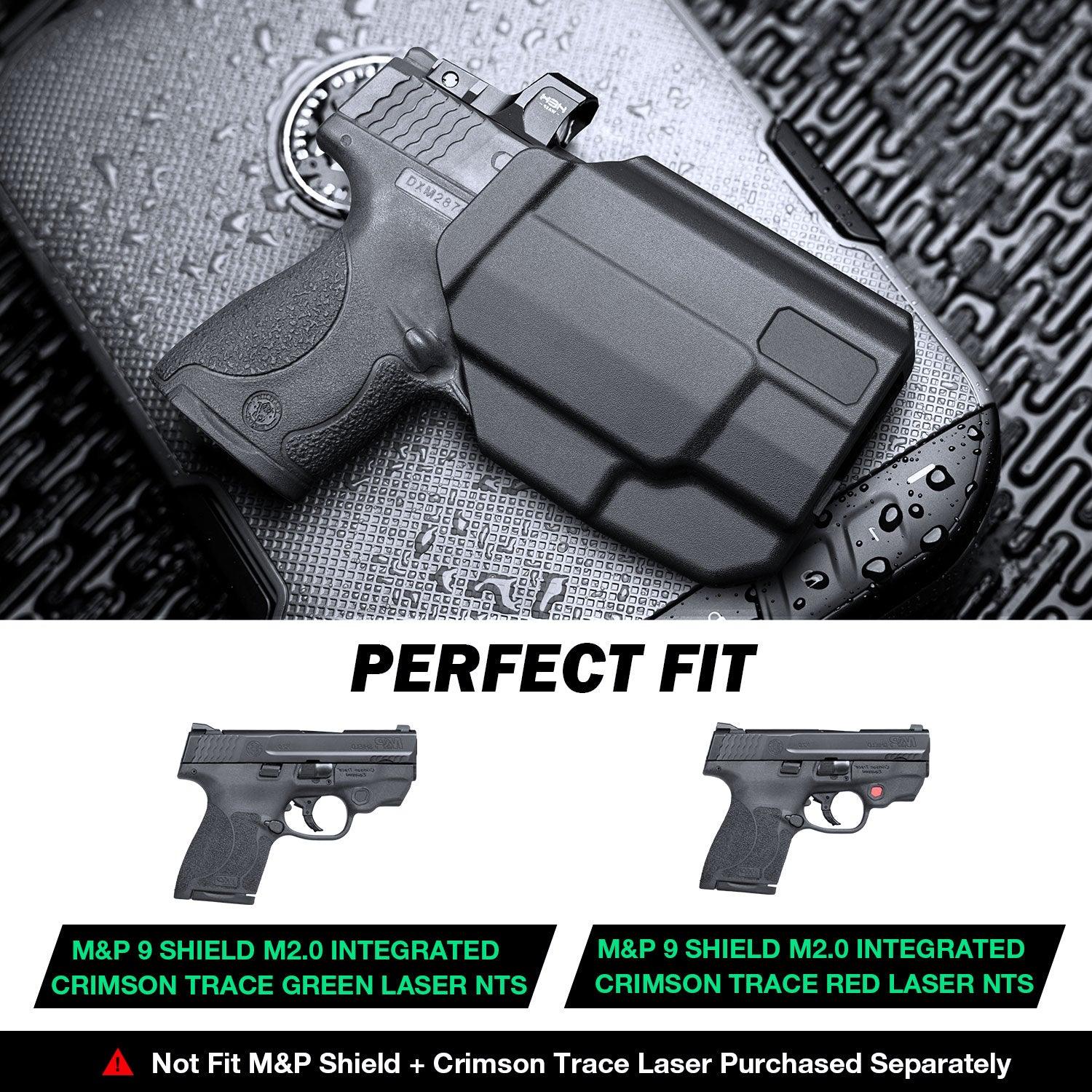 Level II Retention Thumb Release OWB Holster M&P 9 SHIELD M2.0 INTEGRATED CRIMSON TRACE RED/GREEN LASER NTS-Incompatible with any Laser/Light WARRIORLAND
