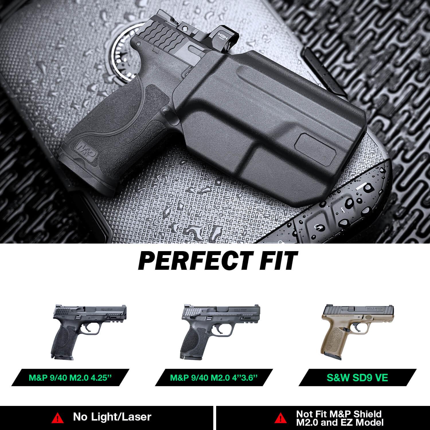 Level II Retention Thumb Release OWB Holster S&W M&P 9mm Polymer Holster Appendix Open Carry Trigger Guard with Red Dot Optics Cut | WARRIORLAND WARRIORLAND