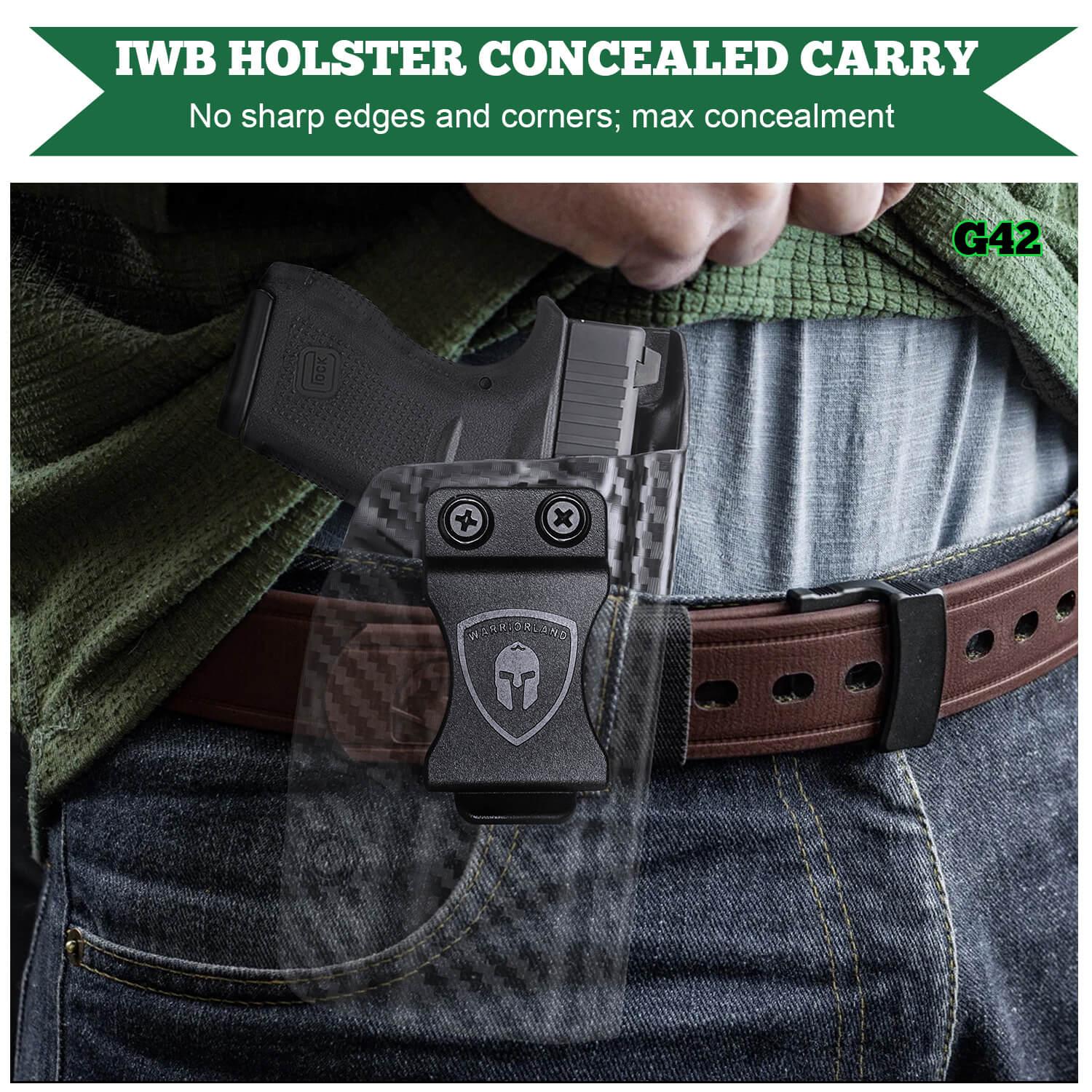 Carbon Fiber Kydex IWB Holster for Glock 42 | WARRIORLAND WARRIORLAND