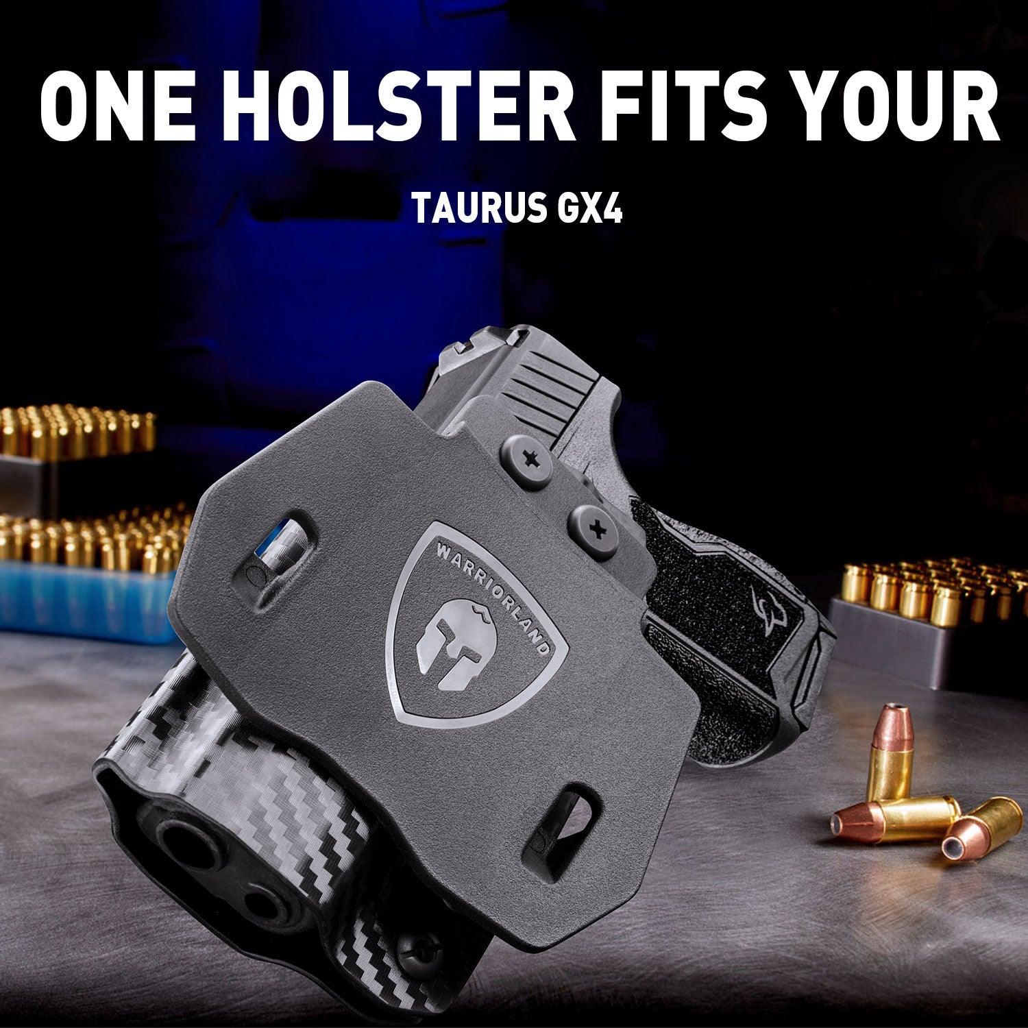 Taurus GX4 Carbon Fiber Kydex OWB Holster with Paddle Red Dot Sight Optics Cut Outside the Waistband | WARRIORLAND WARRIORLAND