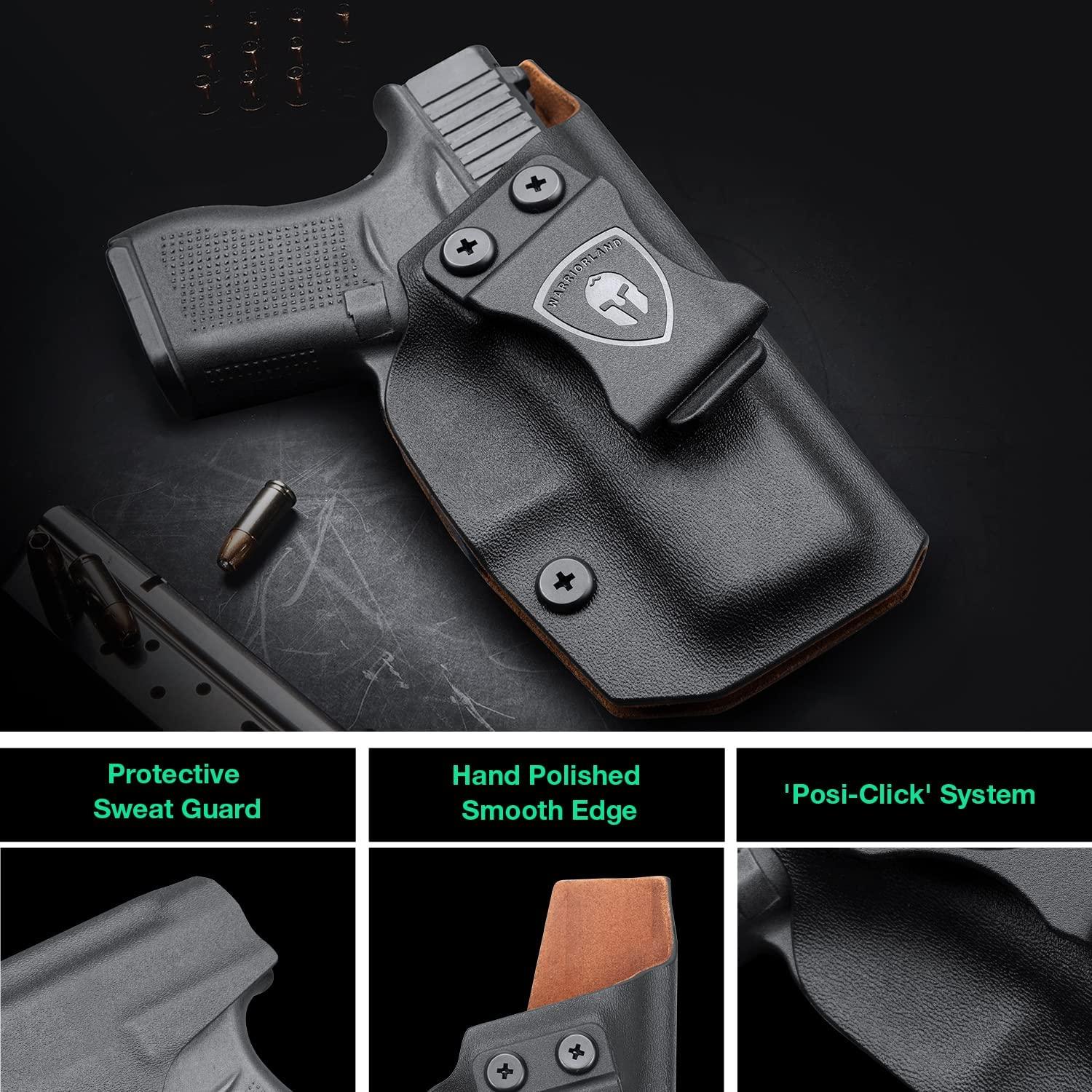 Glock 43/43X IWB Kydex w/ Leather Interior Hybrid Holster WARRIORLAND