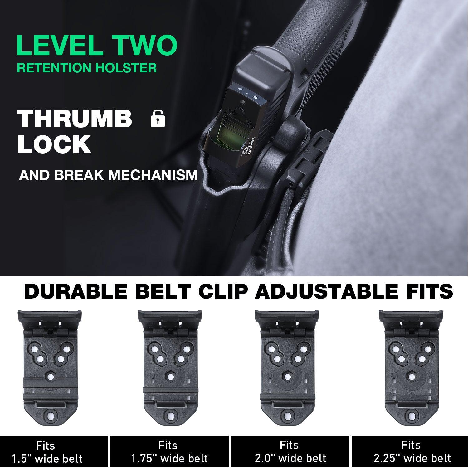 Level II Retention Thumb Release OWB Holster M&P 9 SHIELD M2.0 INTEGRATED CRIMSON TRACE RED/GREEN LASER NTS-Incompatible with any Laser/Light WARRIORLAND