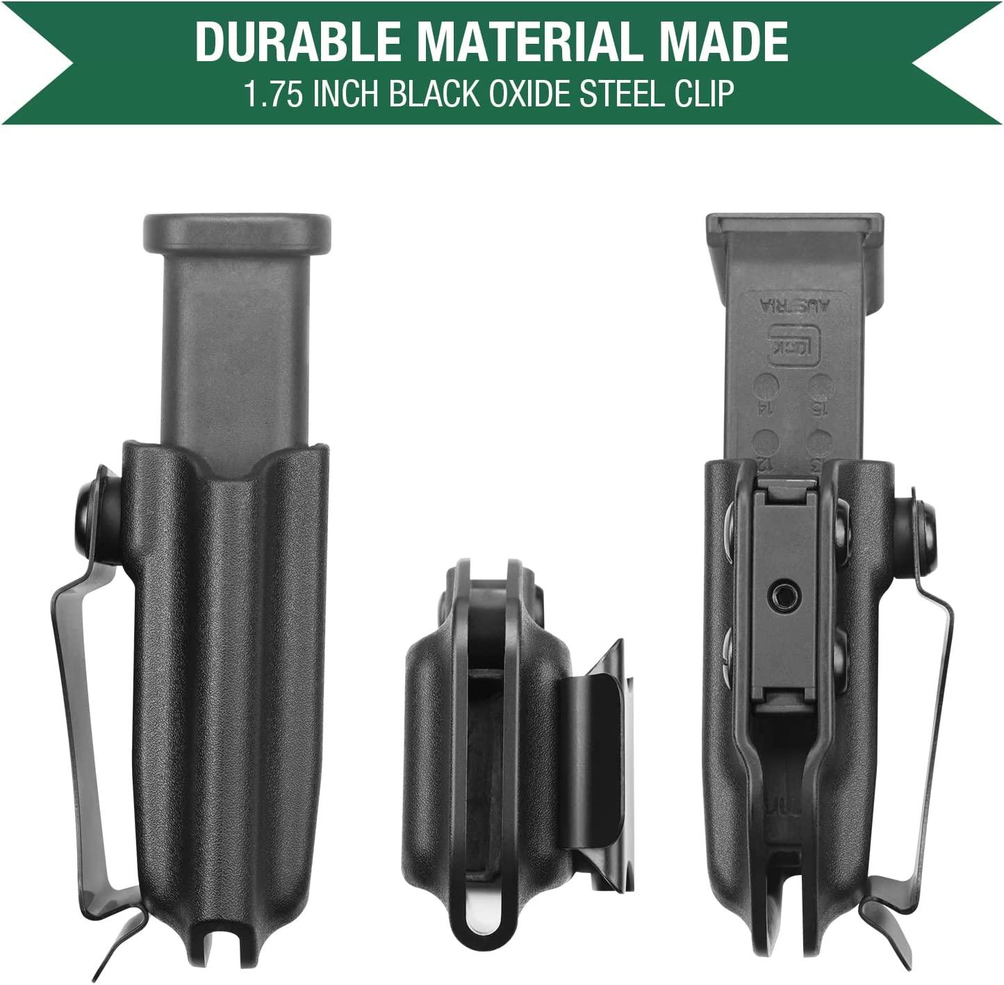 Universal Mag Carrier IWB OWB with 1.75 Inch Steel Clip 9mm/.40/.45ACP/.380 Single Double Stack WARRIORLAND