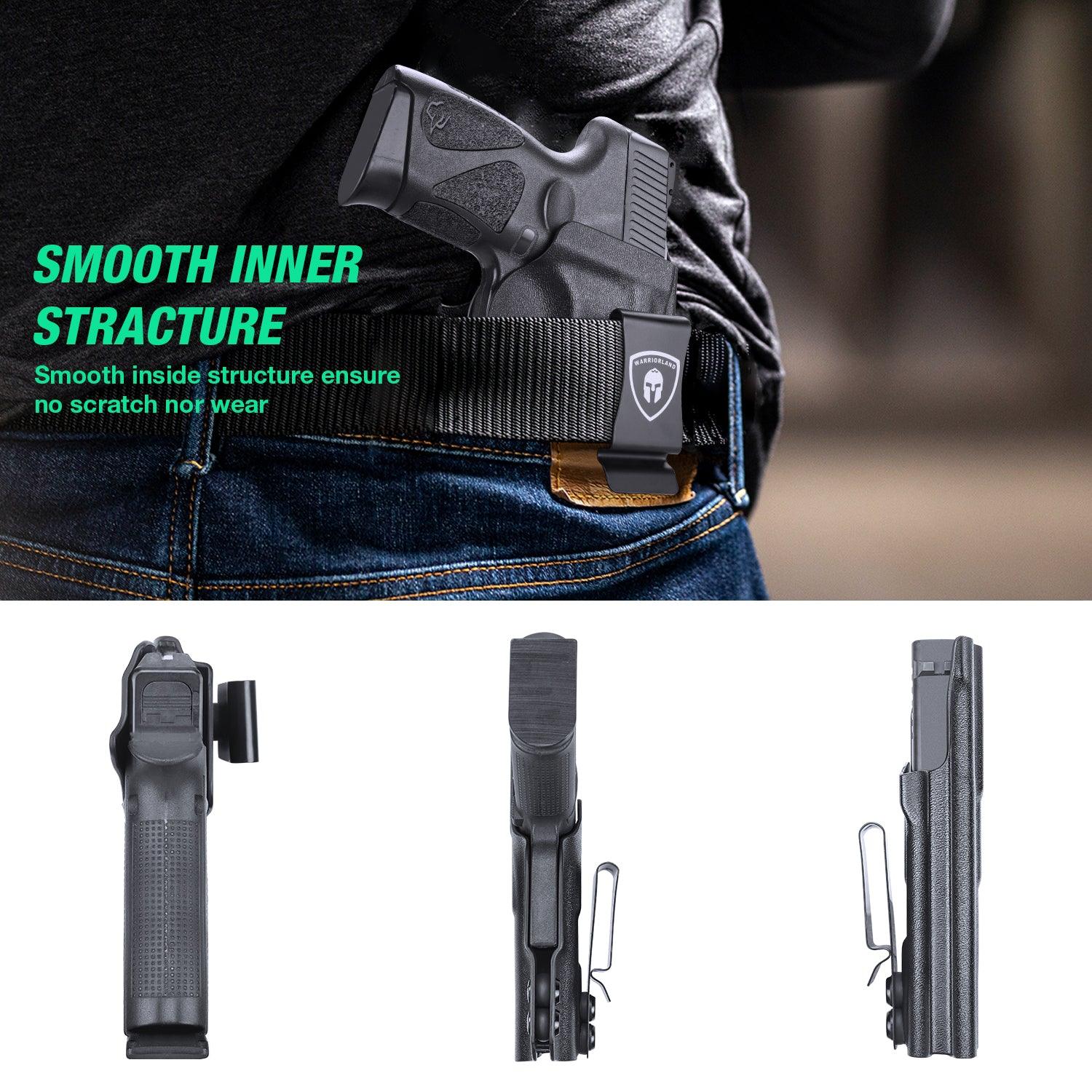 IWB Kydex Glock 43 43x Holster Adjustable Ride Height Metal Belt Clip | WARRIORLAND WARRIORLAND