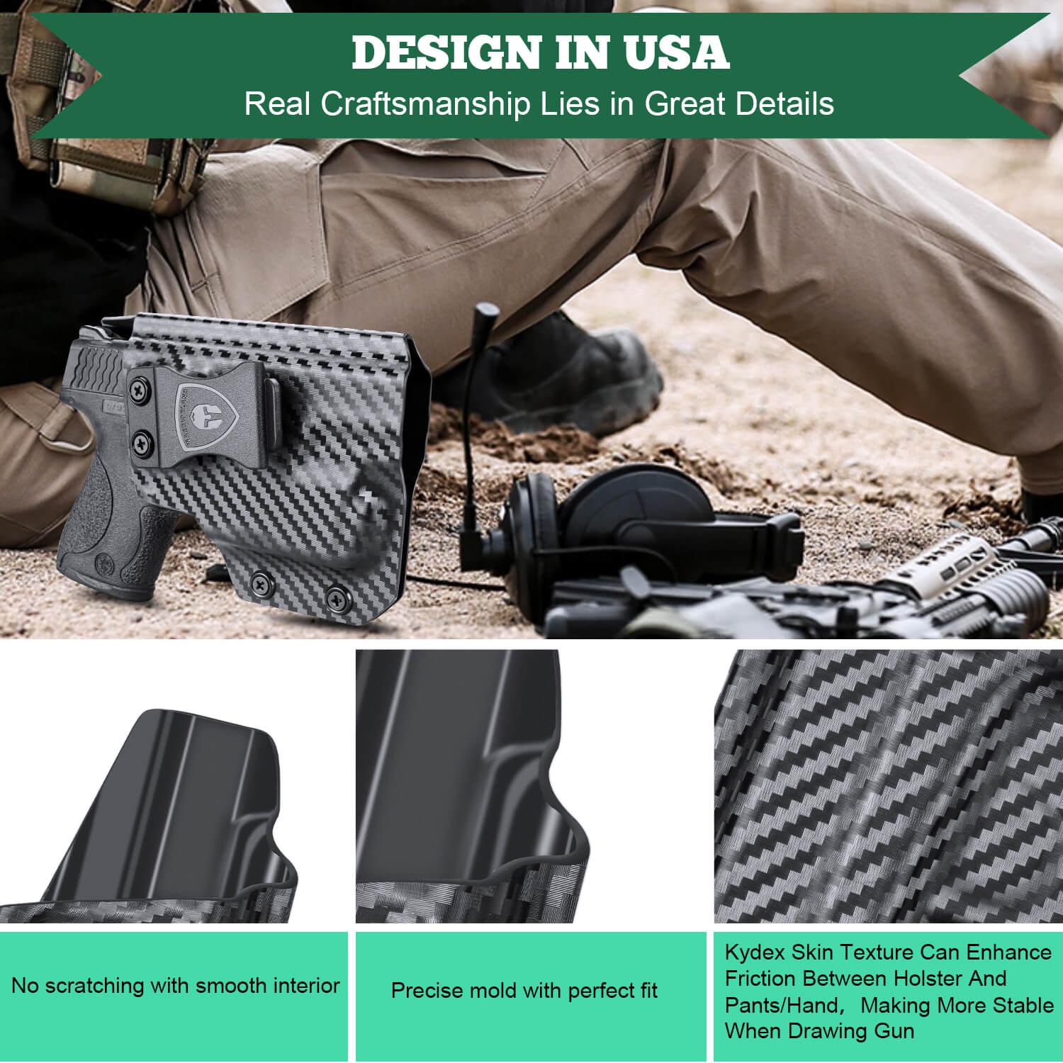 S&W M&P Shield / M2.0 9/.40 Pistol with TLR 6 Carbon Fiber Kydex IWB Light Bearing Holster | WARRIORLAND WARRIORLAND