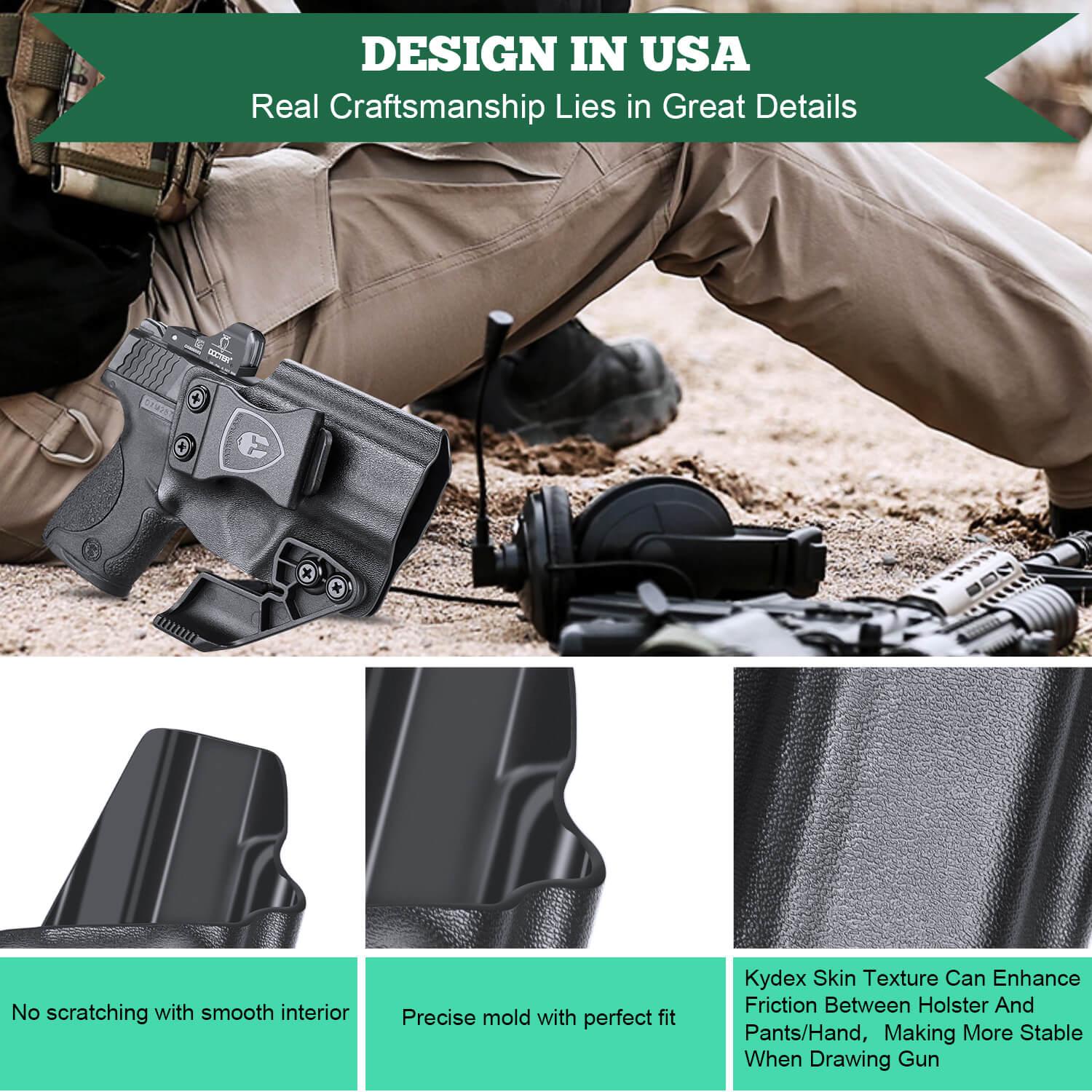 Smith & Wesson Kydex IWB Holster with Claw M&P Shield/ Plus/ M2.0 9mm/.40 Pistol for Fat Guys | WARRIORLAND WARRIORLAND