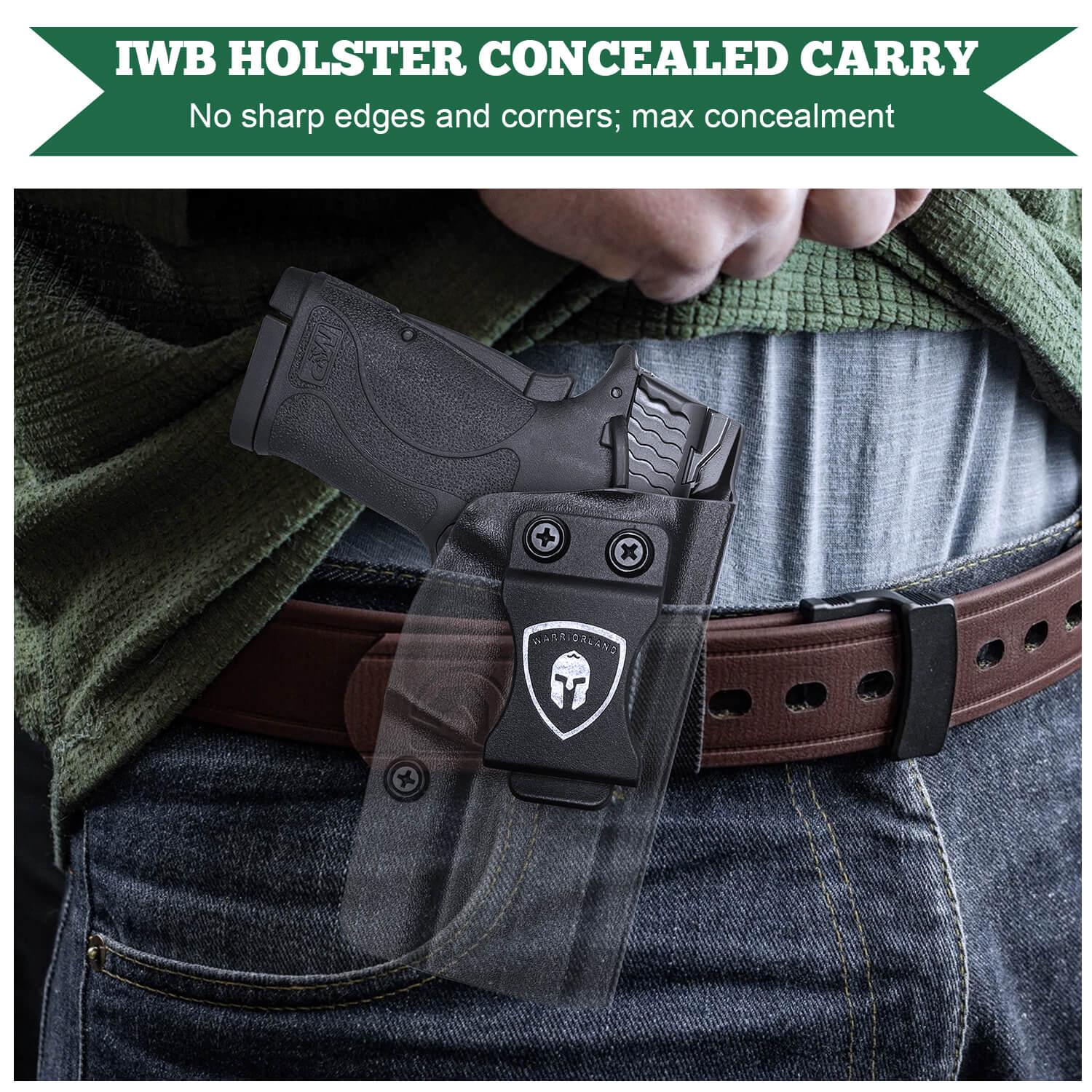 Kydex IWB Holster for Smith & Wesson M&P Shield 380 EZ Concealed Carry Right/ Left Handed | WARRIORLAND WARRIORLAND