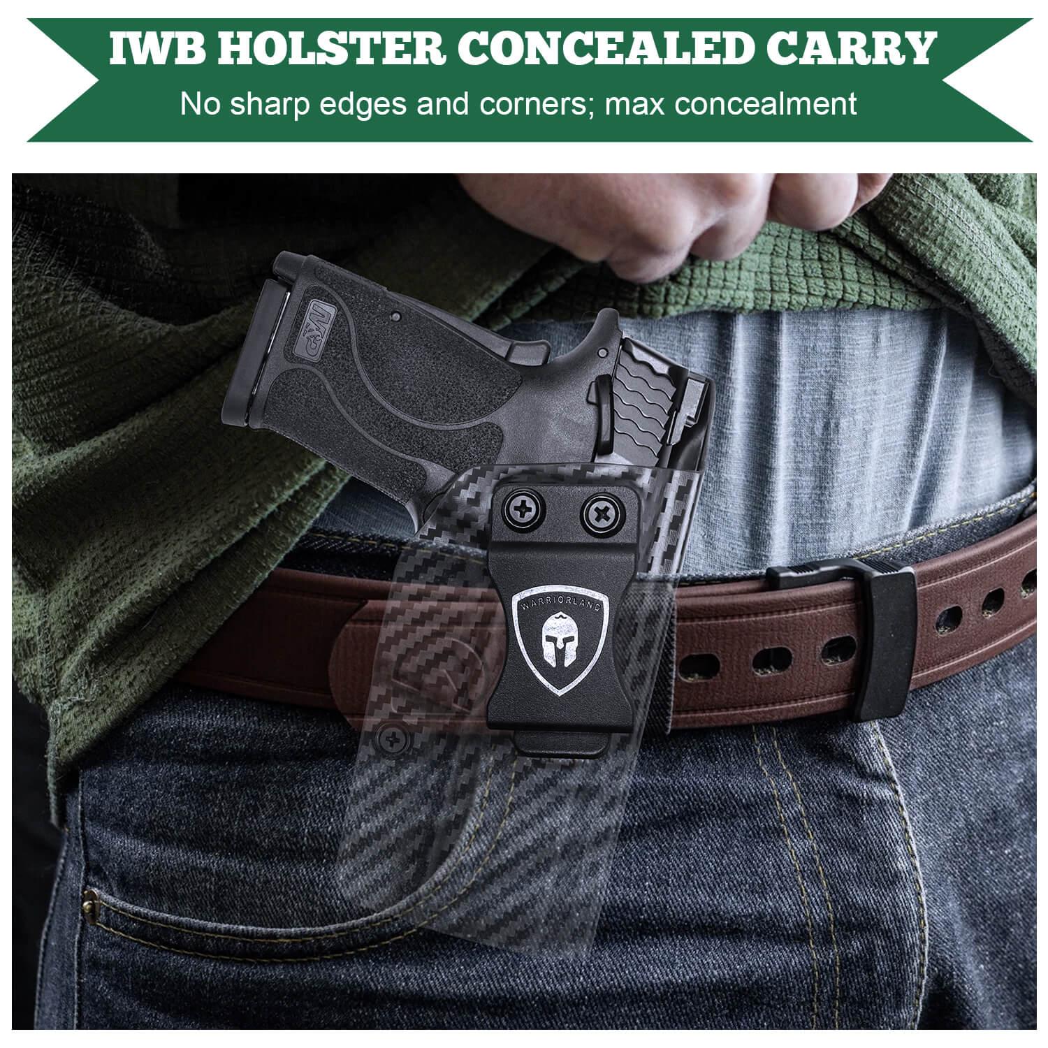 Carbon Fiber Kydex Smith & Wesson M&P Shield 9mm 380 EZ IWB Holster | WARRIORLAND WARRIORLAND