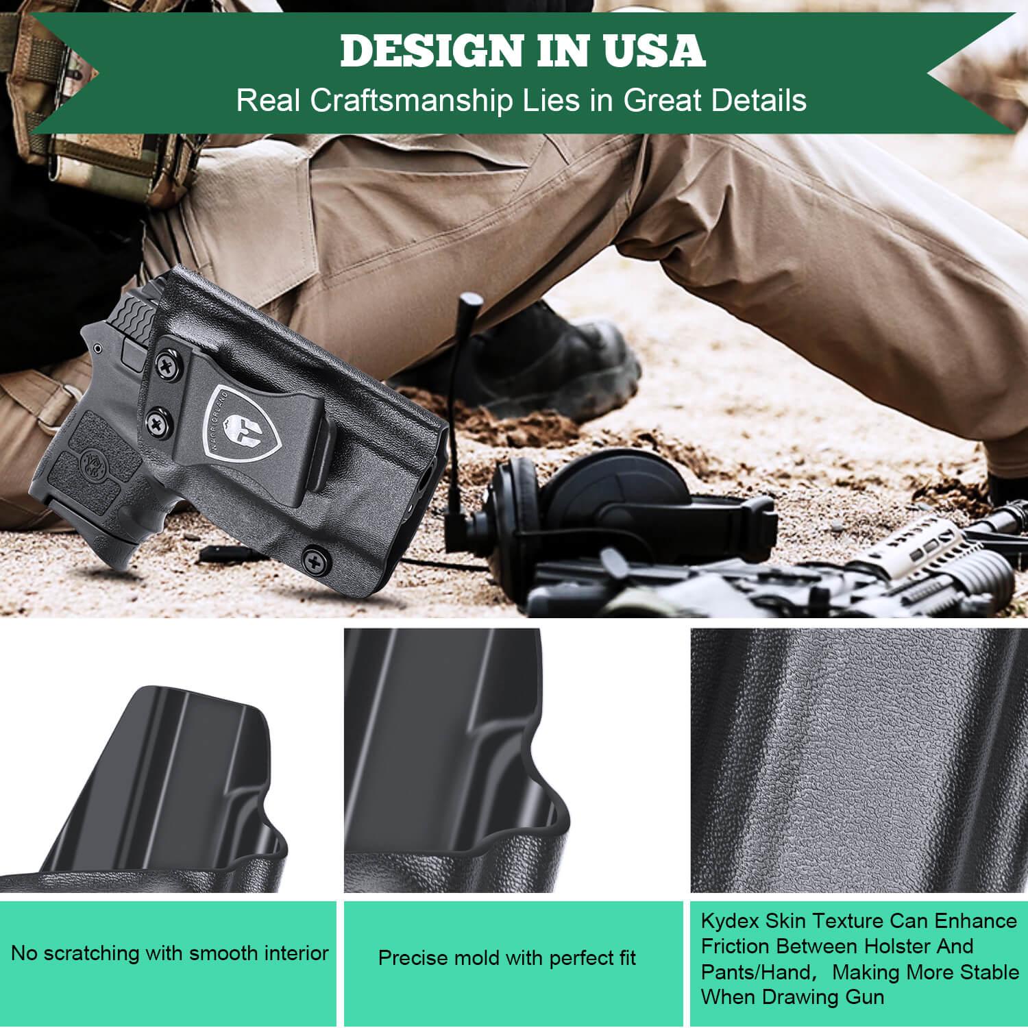 Kydex IWB Holster for Smith & Wesson S&W M&P Bodyguard 380 Integrated Laser Concealed Carry Right/ Left Handed | WARRIORLAND WARRIORLAND
