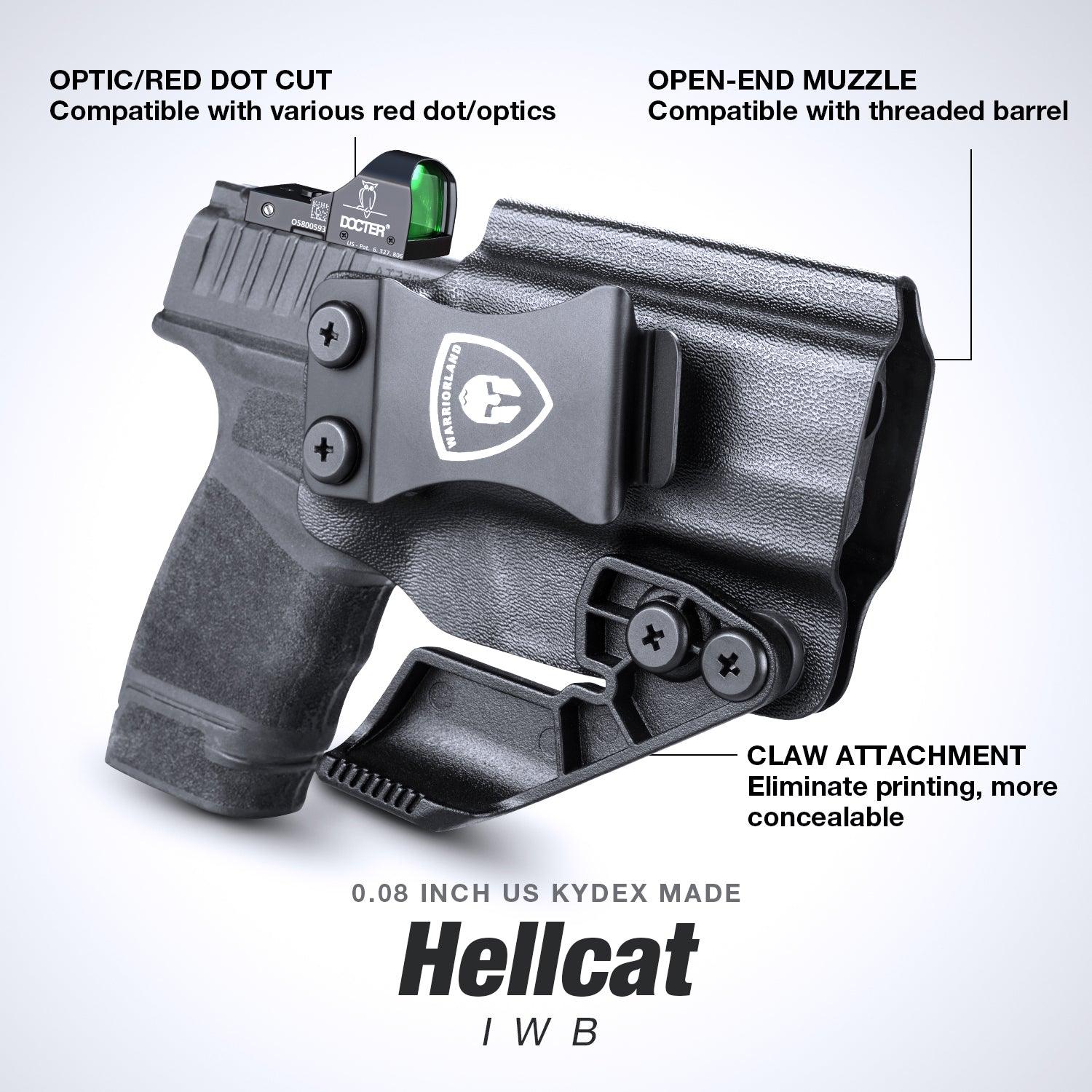 1.75 Inch Metal Clip IWB Kydex Holsters with Optics Ready & Claw for Springfield Hellcat/OSP/RDP | Right Hand WARRIORLAND