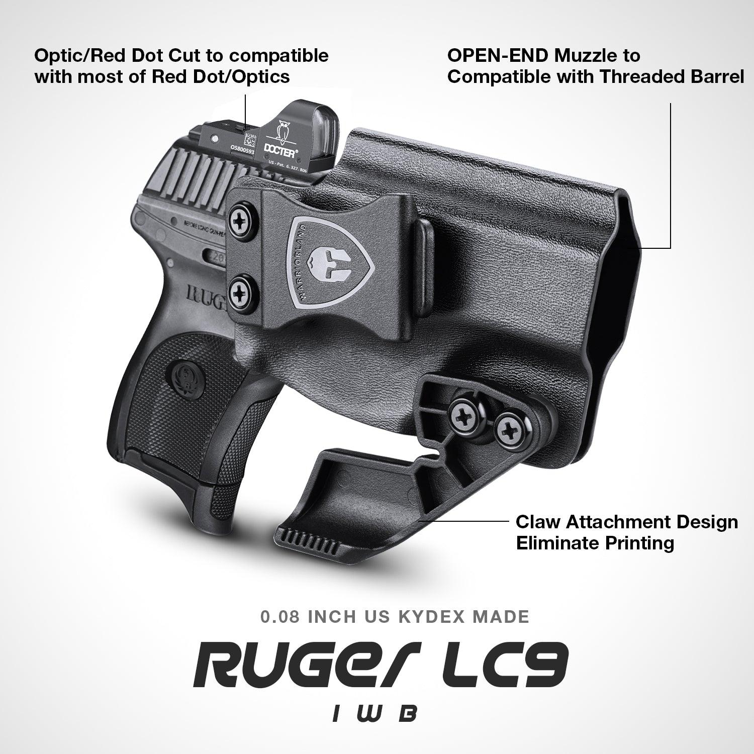 LC9 LC9S EC9S LC380 Ruger with Optics Cut Red Dot Inside Waistband Holster with Claw Trigger Guard Holsters for Fat Guys | WARRIORLAND WARRIORLAND