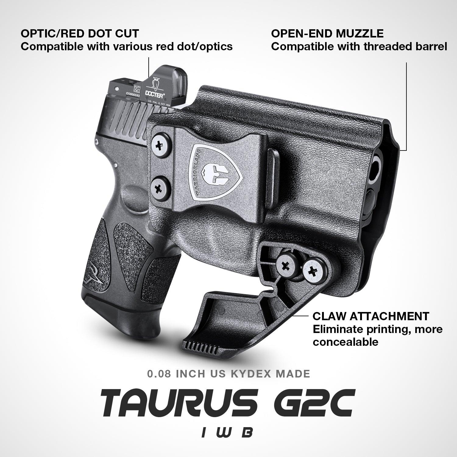 IWB Holster with Claw Taurus G2C Taurus G2S Taurus G3C Taurus G3C TORO Taurus G3 Taurus PT111 Millennium G2 Taurus PT140 Millennium G2 Taurus TX 22 COMPACT Red Dot Optics Cut Appendix Carry Trigger Guard Holsters for fat guys | WARRIORLAND WARRIORLAND