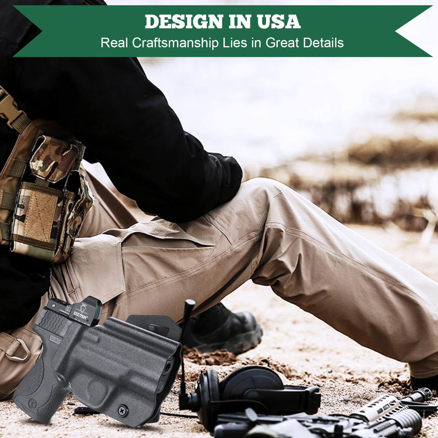 Kydex OWB Open Carry Paddle Holster Smith & Wesson S&W M&P Shield /M2.0 9mm/.40 Pistol WARRIORLAND