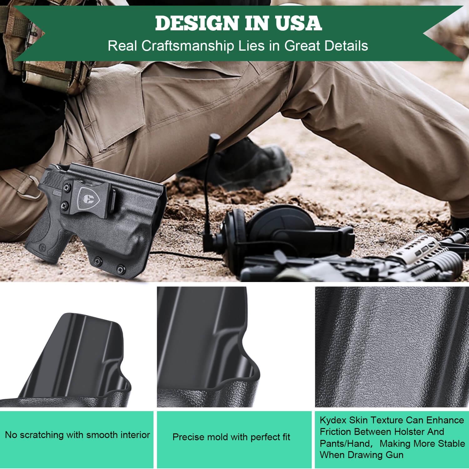 IWB Kydex Light Bearing Holster for S&W M&P Shield 9/.40 M2.0 Pistol with TLR 6 Right/ Left Handed | WARRIORLAND WARRIORLAND